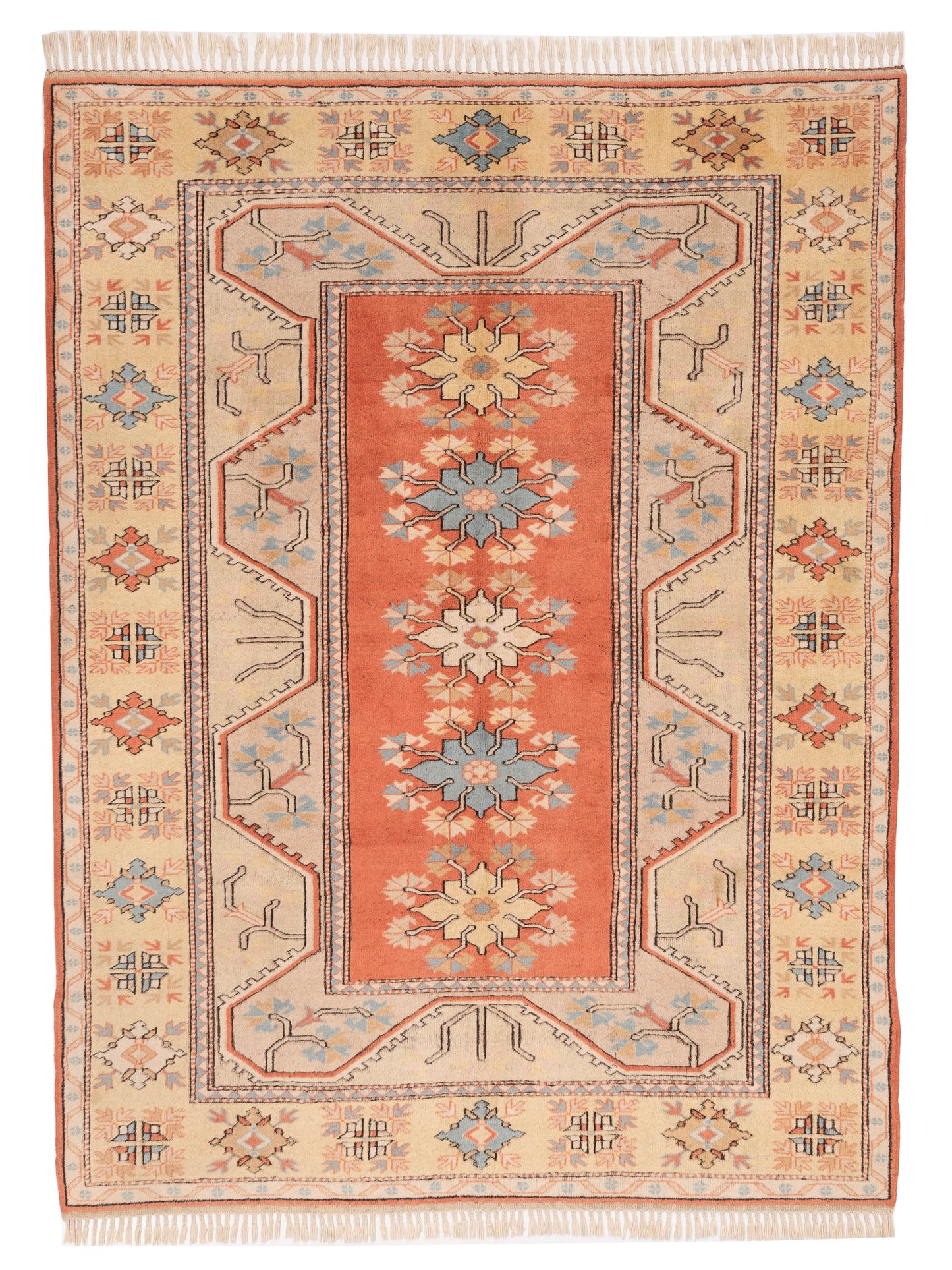 Milas 999150 Orange Beige 6.9x8.11 Hand Knotted Rug