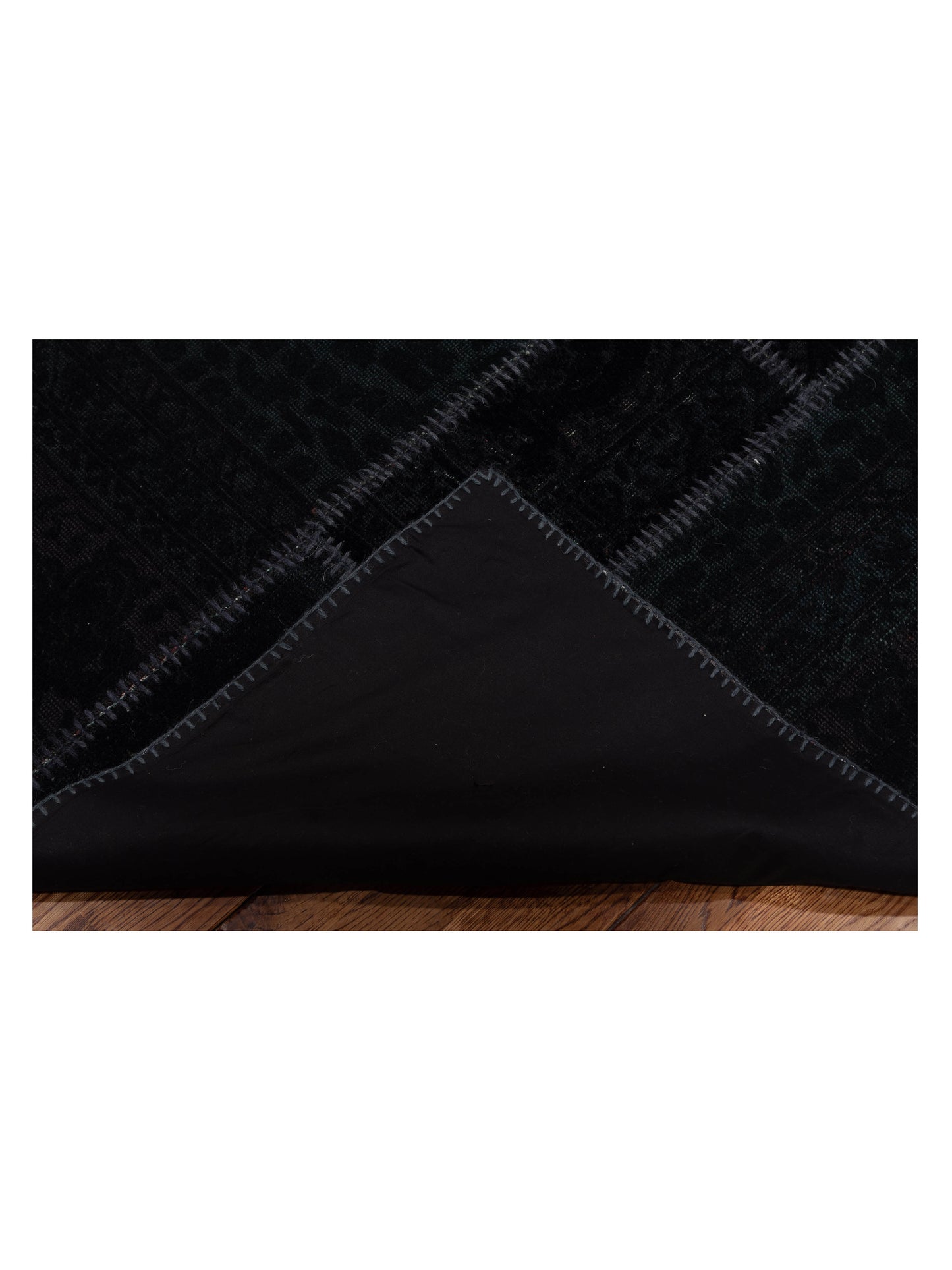 Turkish Vestige Patchwork 109476 Black 6.6x10 Hand Knotted Rug
