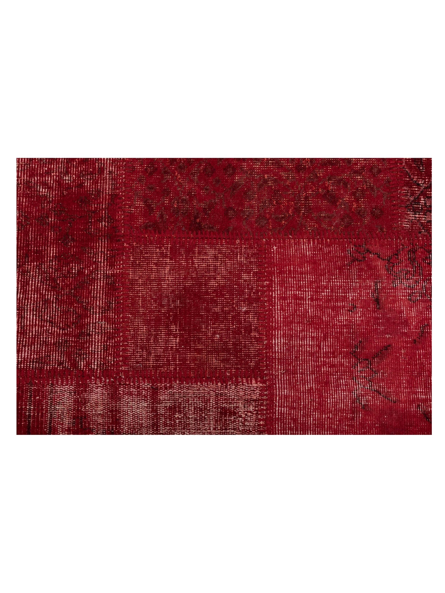 Turkish Vestige Patchwork 131072 Red 3.4x4.11 Hand Knotted Rug