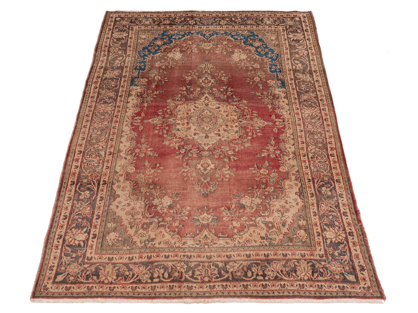 Persian 147743 Rust Gray 4.6x7.1 Hand Knotted Rug