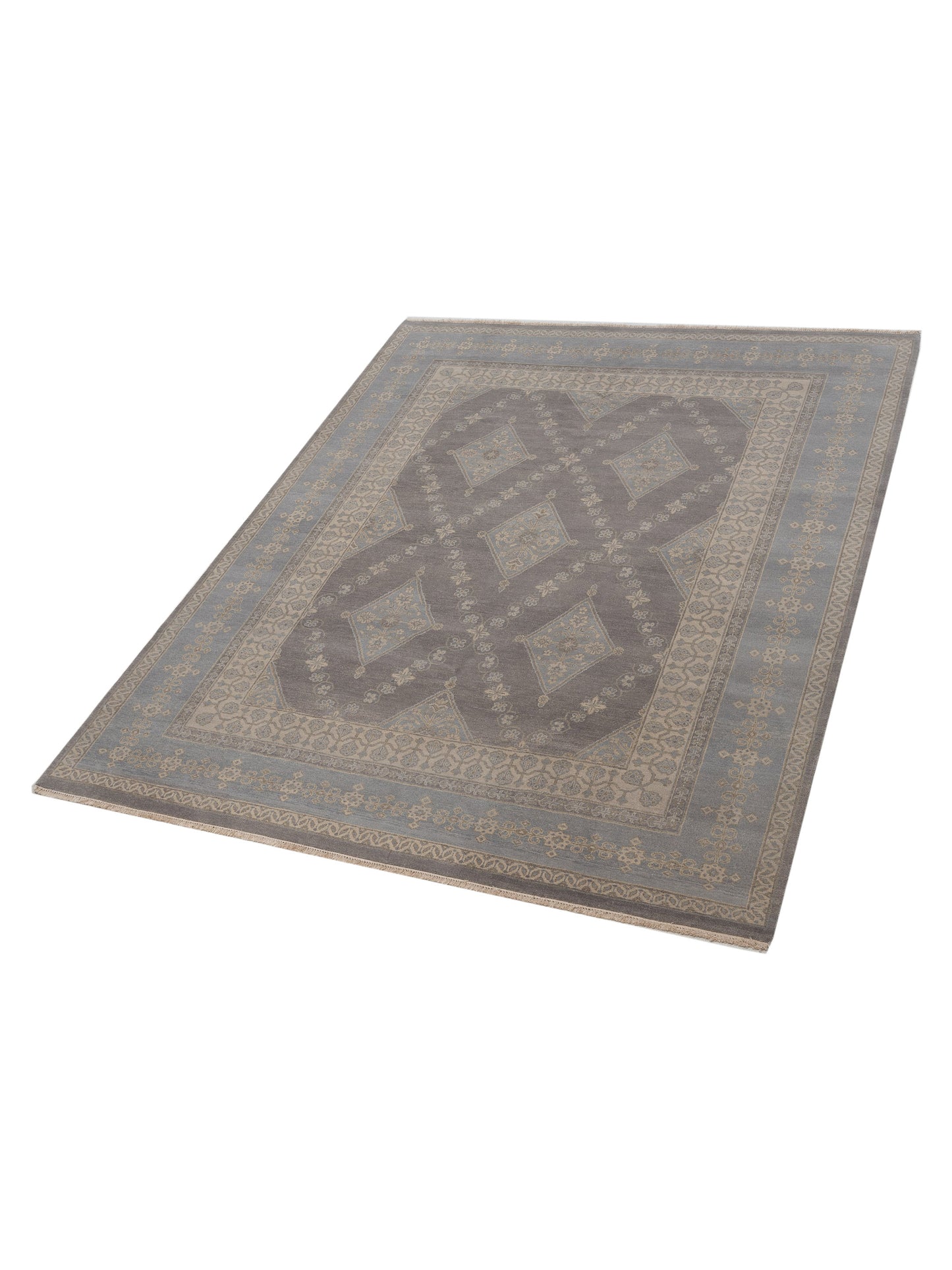 Stella 117062 Gray 8.1x10.1 Hand Knotted Rug