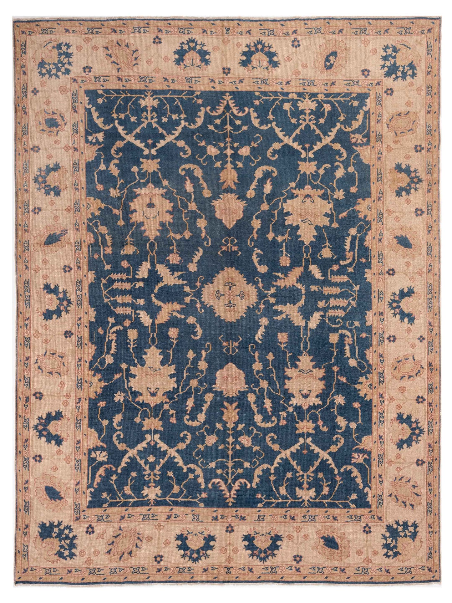Anadol Angora Oushak  Navy Beige Traditional