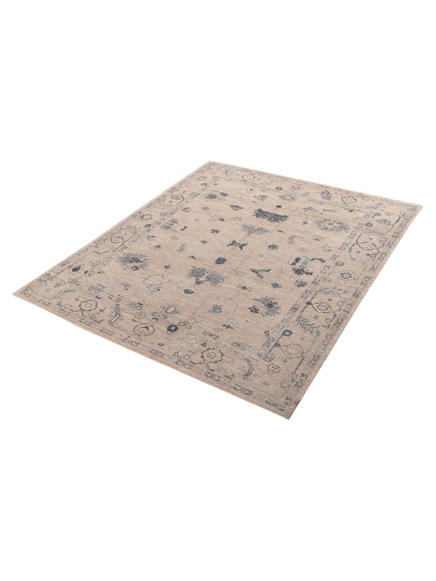 Angora Oushak 156223 Gray Gray 8.1x9.9 Hand Knotted Rug