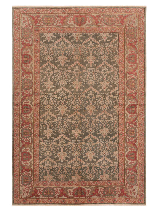 Pasha Antique Loom  Green Ivory Traditional