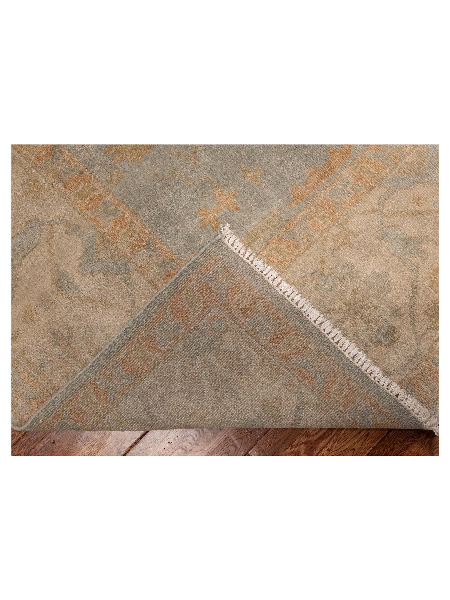 Oushak Shah 153720 Blue Ivory 9.3x11.10 Hand Knotted Rug