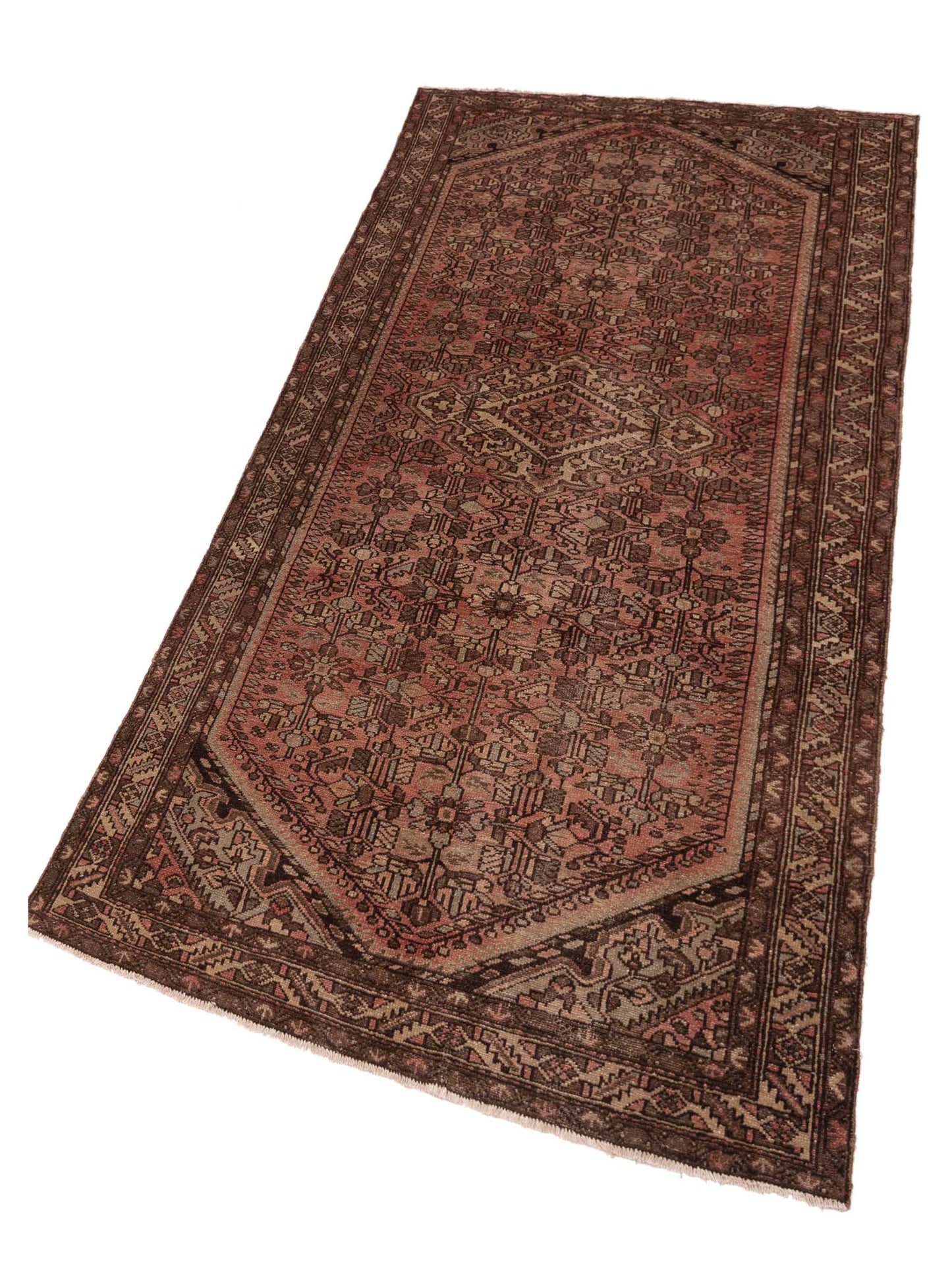 Persian 147643 Pink Brown 4.9x10.2 Hand Knotted Rug