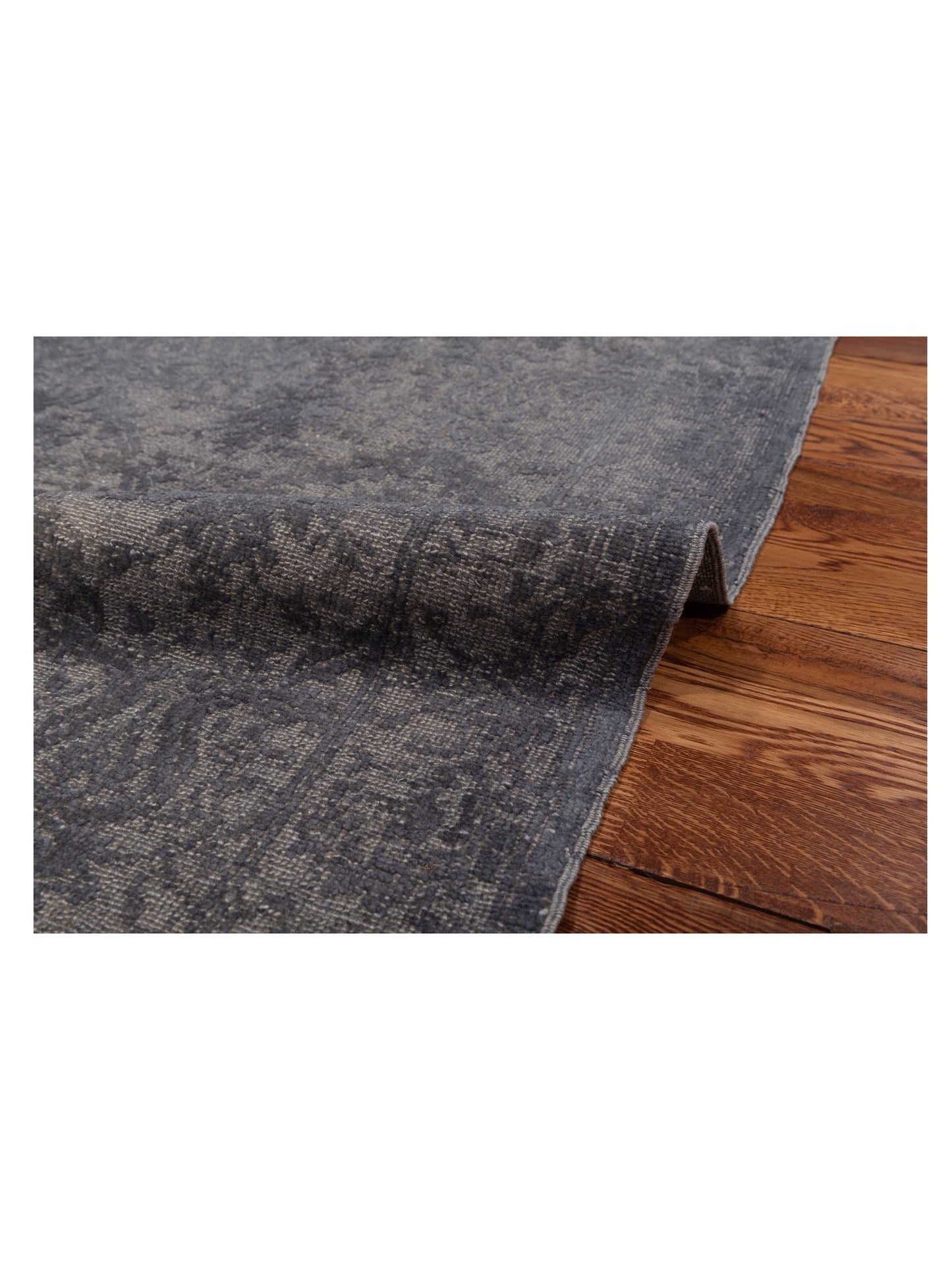 Color Bouquet 109688 Dark Gray Gray 2.7x9.7 Hand Knotted Rug