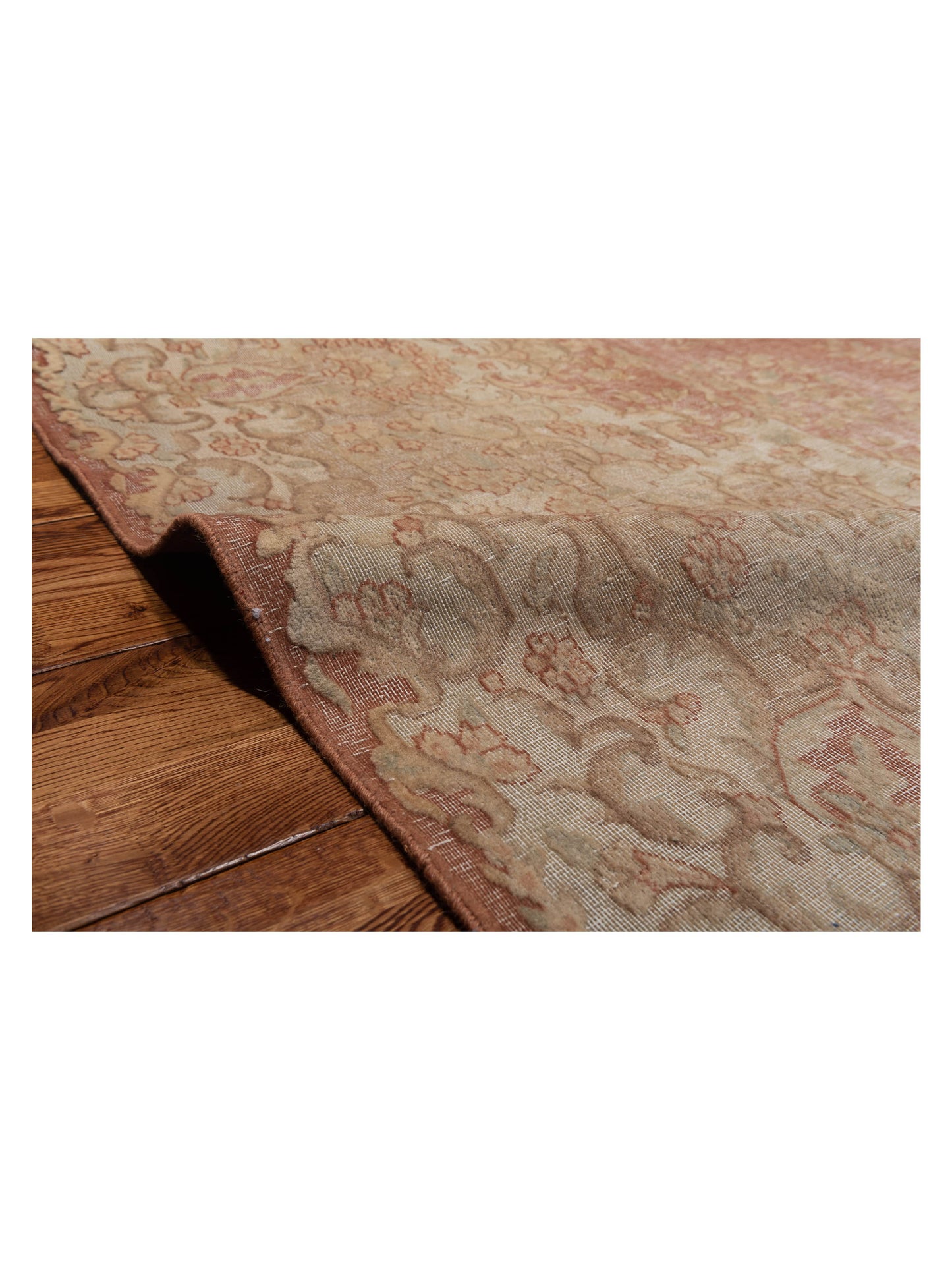 Vintage 133135 Copper Ivory 9.8x12.10 Hand Knotted Rug
