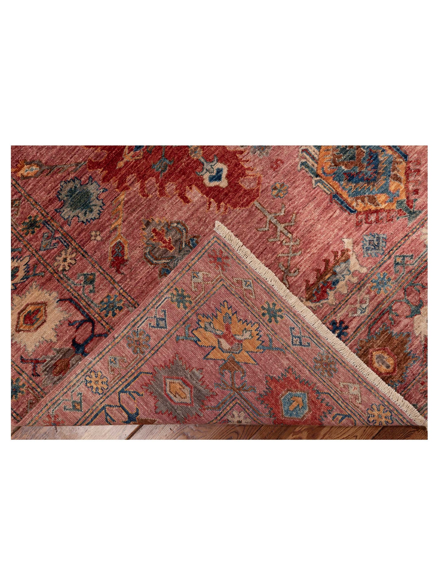 Artisan Kazak 152833 Pink Pink 6.8x9.11 Hand Knotted Rug