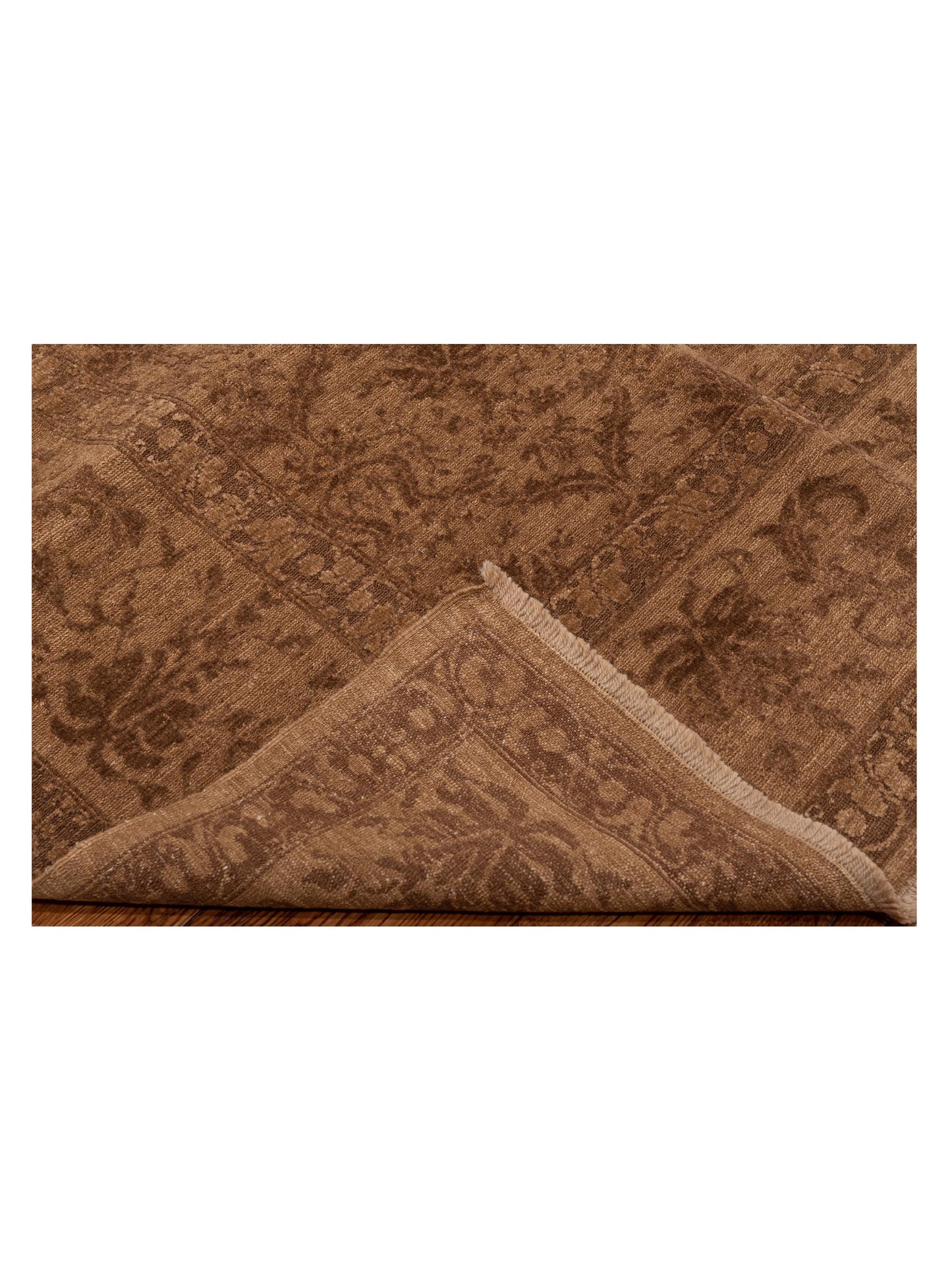 Defne Begonia Dark Brown Brown 9.4x11.11 Hand Knotted Rug