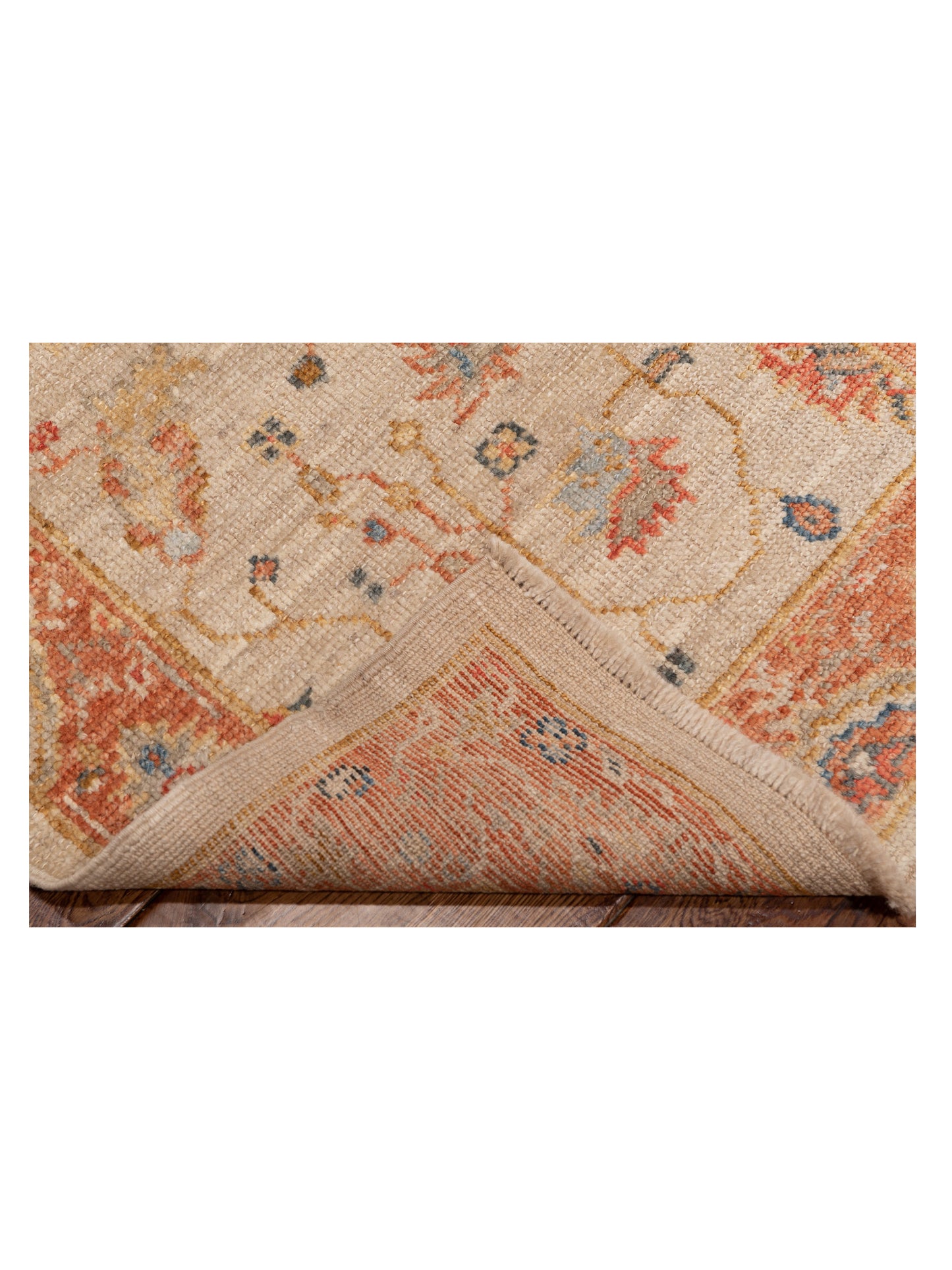 Angora Oushak 149512 Ivory Rust 2.6x15.3 Hand Knotted Rug