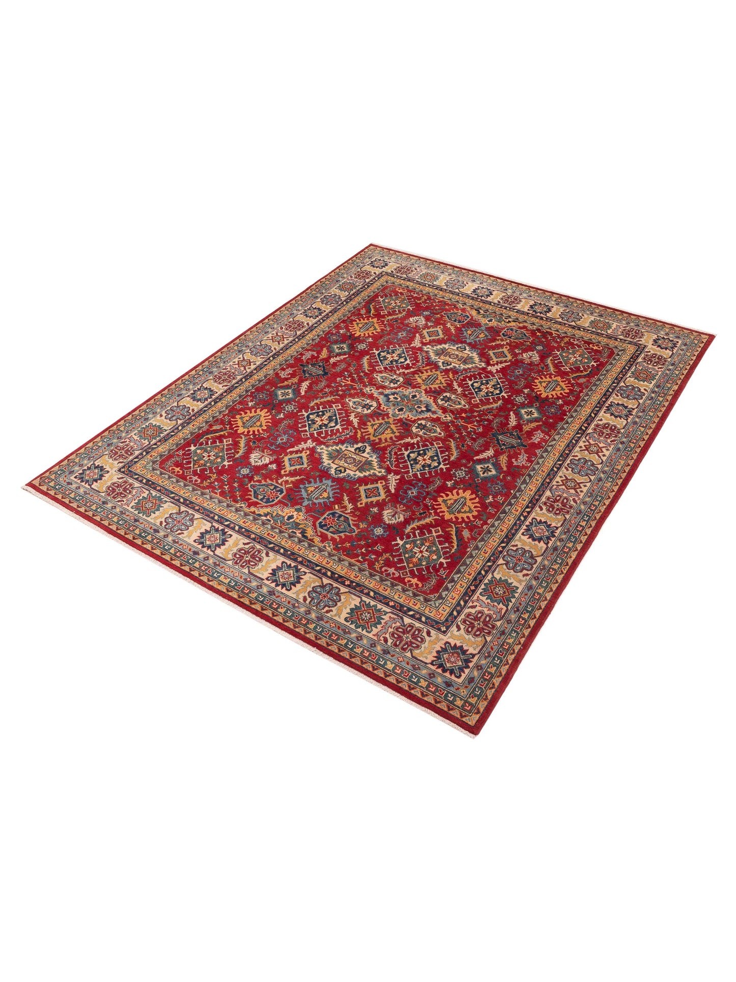 Kazak 151928 Red Ivory 8.2x10.2 Hand Knotted Rug