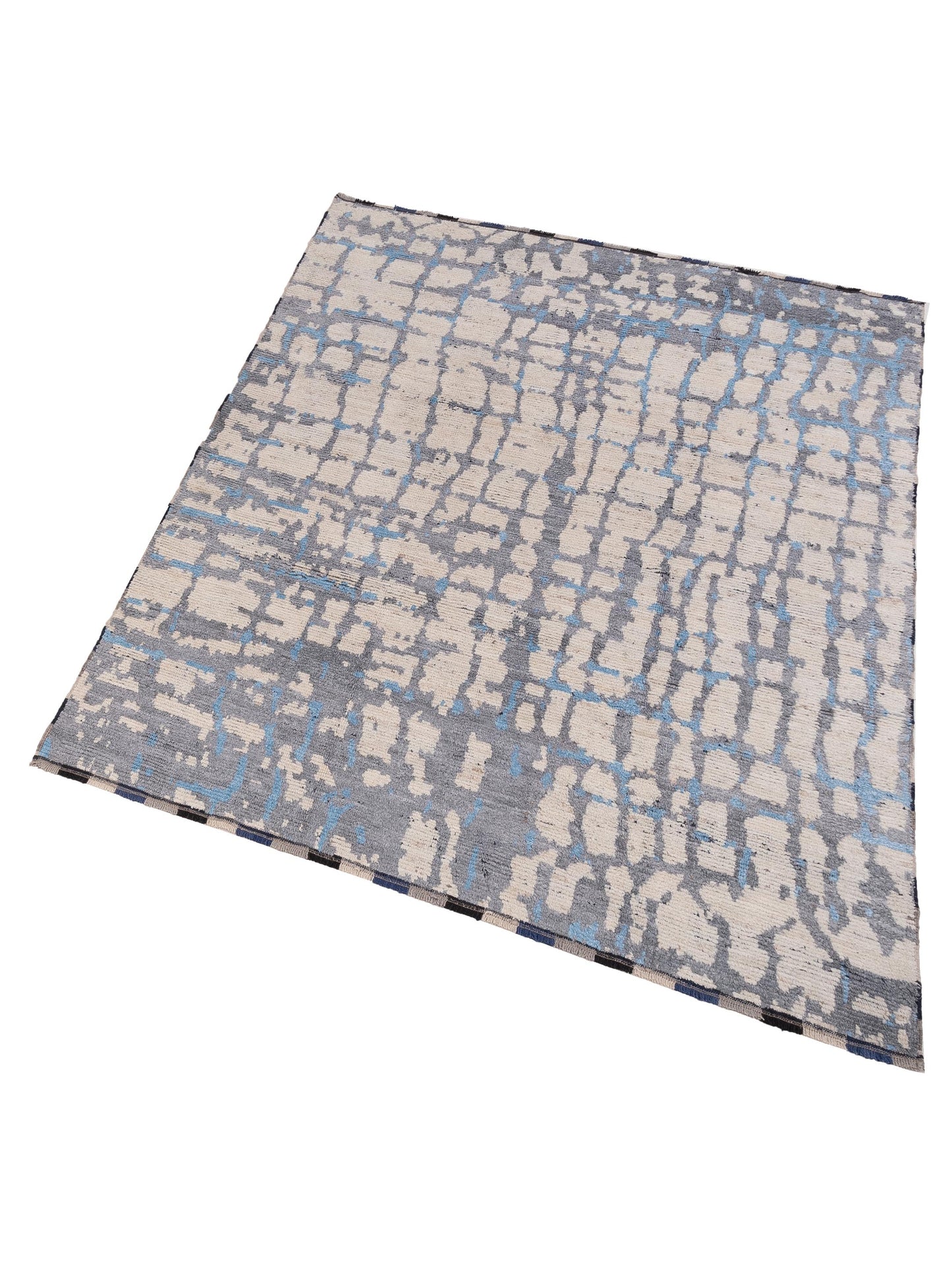 Atlas 150456 Ivory Gray 8.1x9.11 Hand Knotted Rug