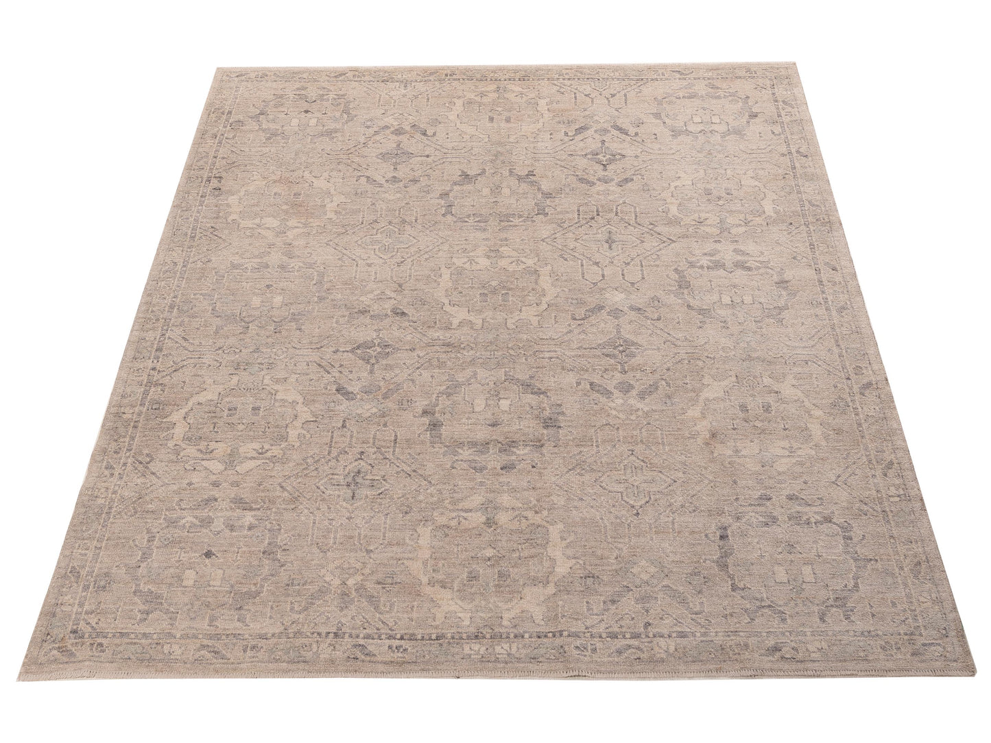 Angora Oushak 156101 Gray Gray 7.8x9.5 Hand Knotted Rug