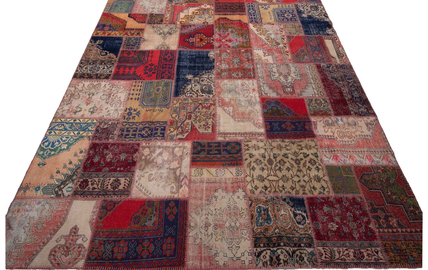 Turkish Vestige Patchwork 142738 Multi 11.6x15.7 Hand Knotted Rug