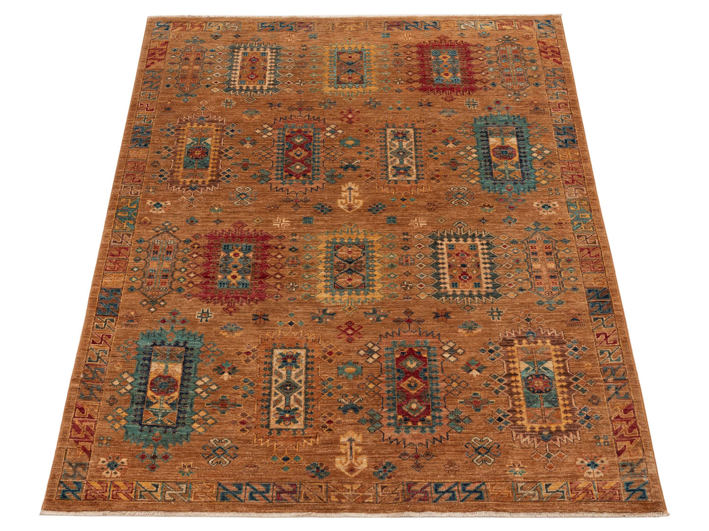 Artisan Kars 152192 Brown Brown 4.9x6.9 Hand Knotted Rug