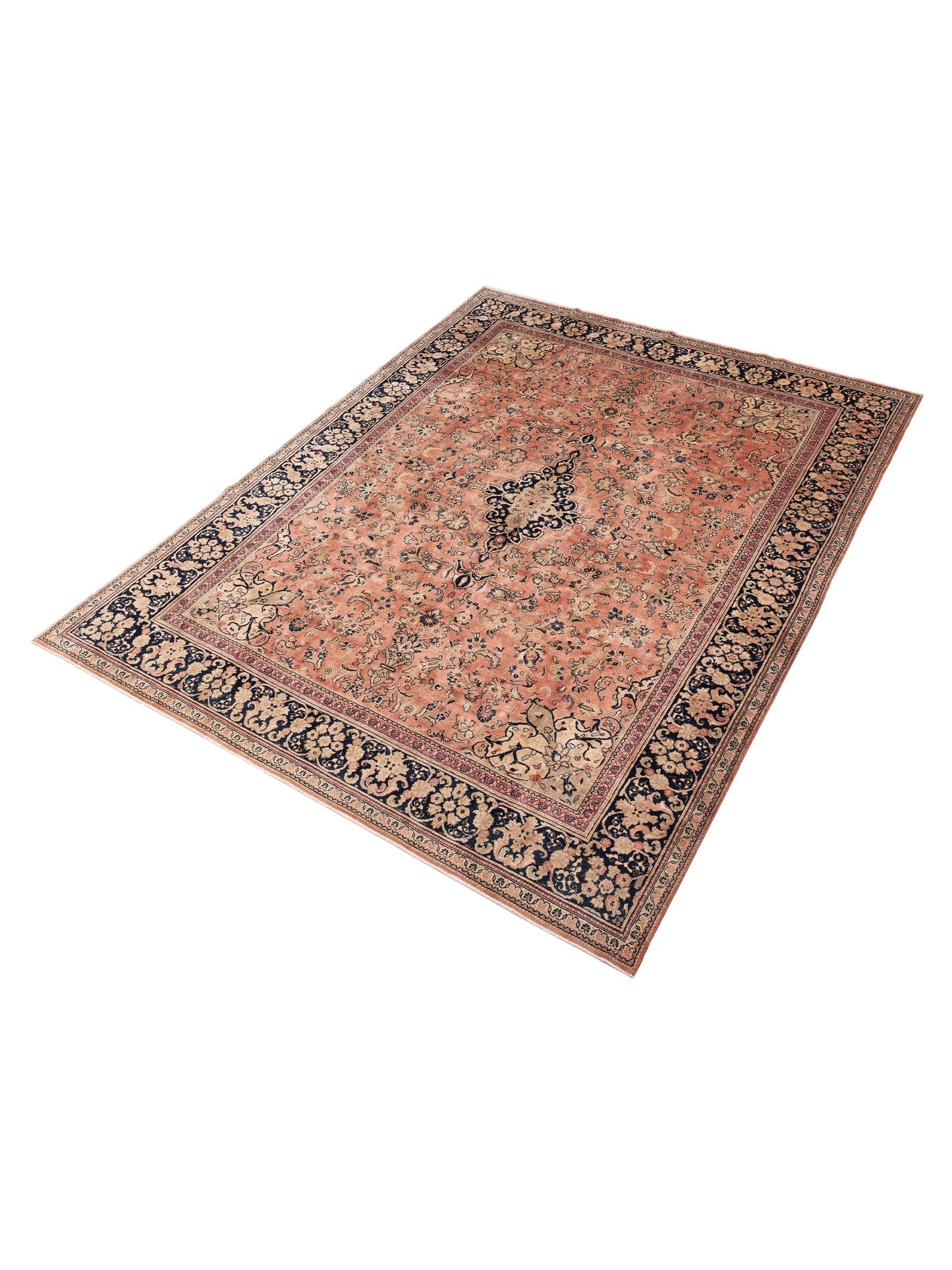 Persian 153721 Pink Navy 10.2x13.3 Hand Knotted Rug