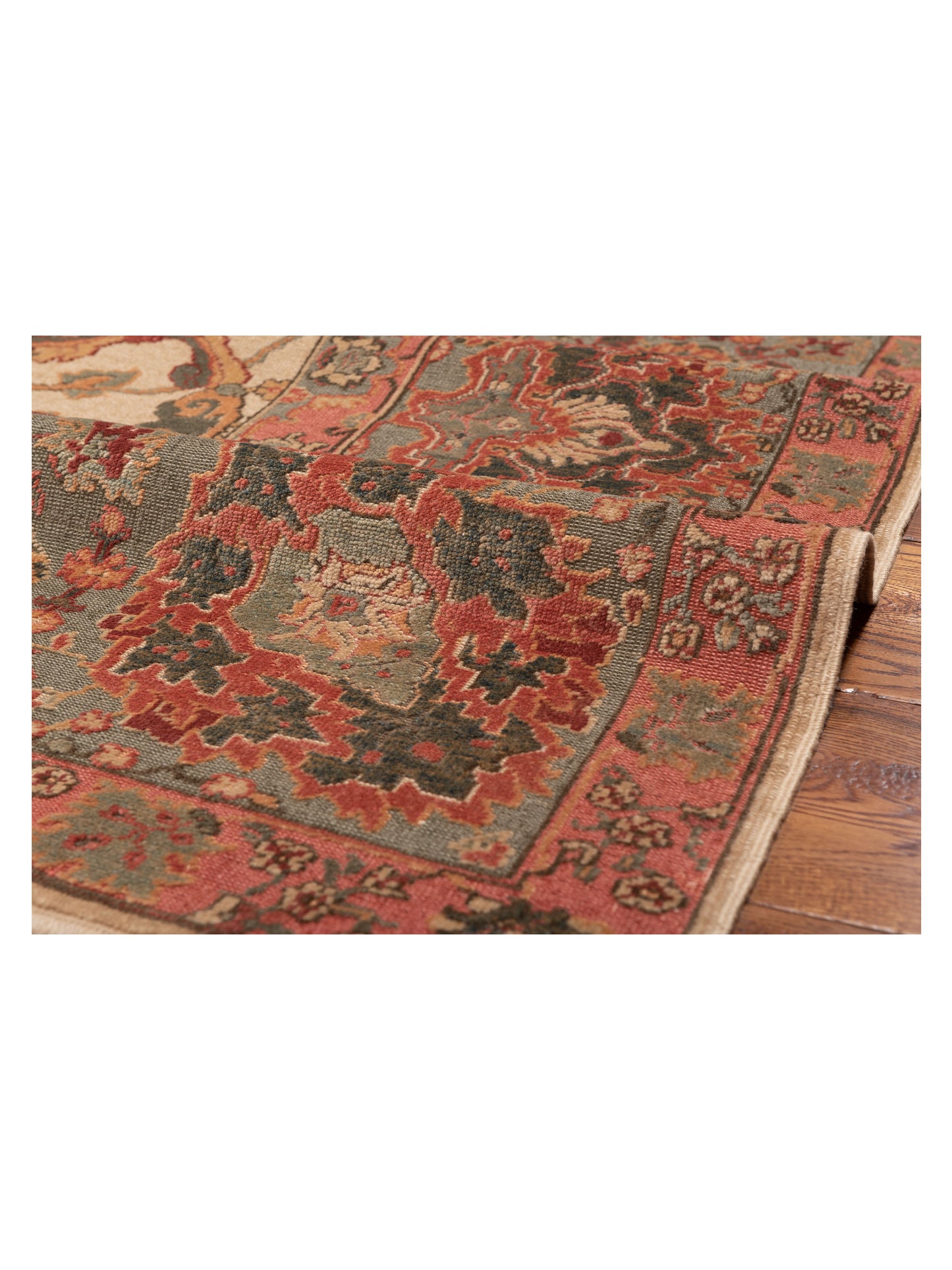 Antique Loom 104377 Beige Green 9.4x12.9 Hand Knotted Rug