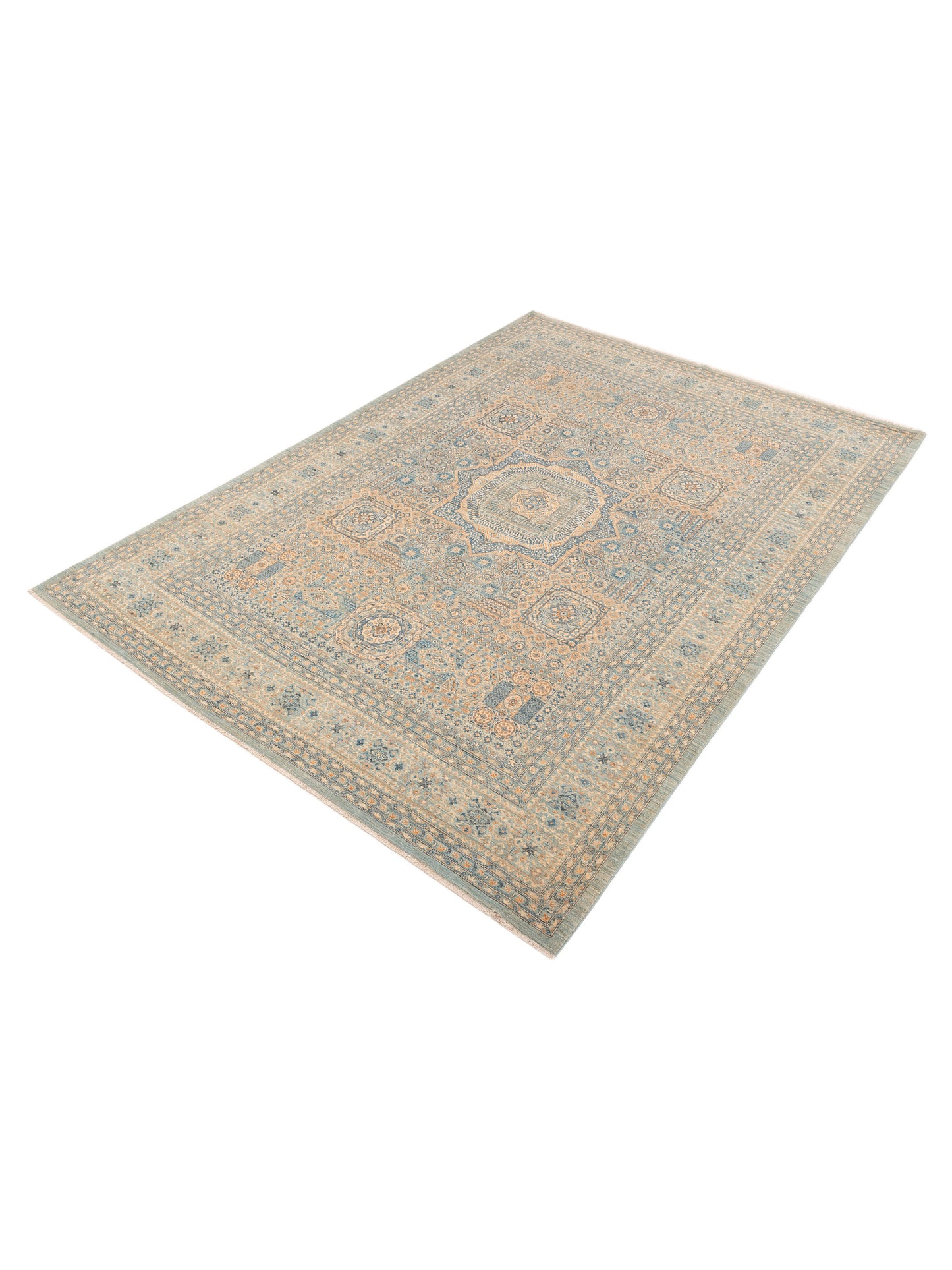 Mamluk 152769 Gray Gray 8.11x12.2 Hand Knotted Rug
