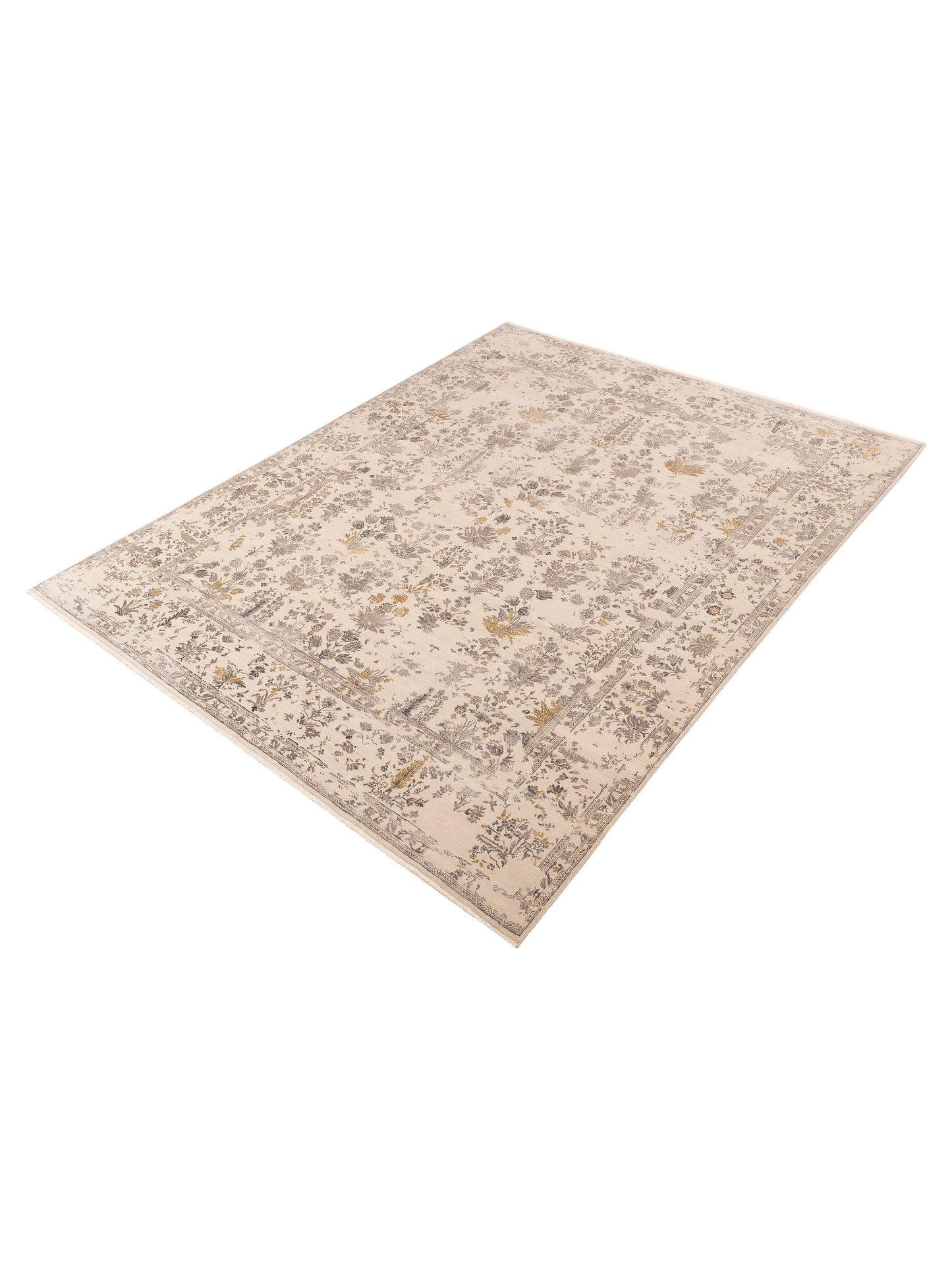 Mastersilk 127396 Silver Gray 8.11x11.8 Hand Knotted Rug