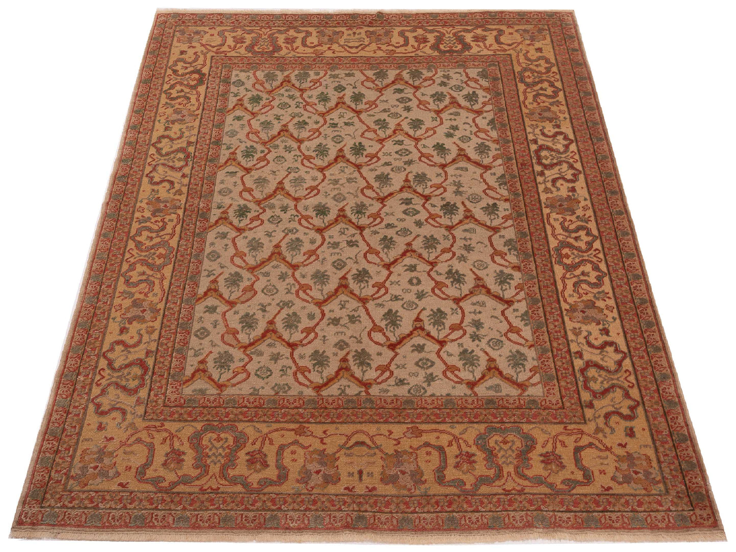 Antique Loom 147436 Silver Cream 6.11x8.7 Hand Knotted Rug