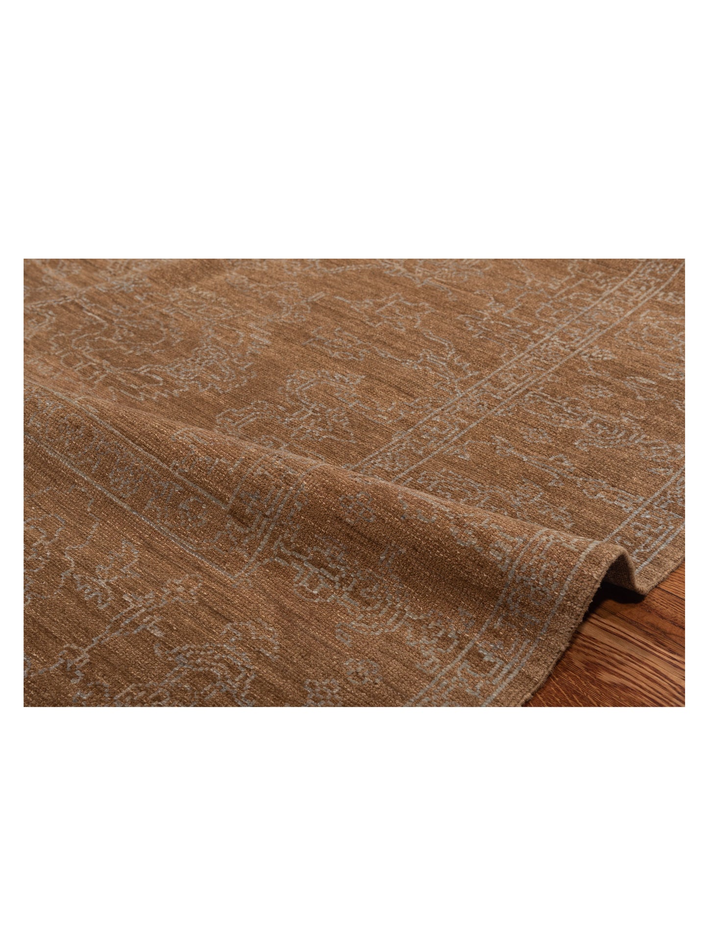 Defne Opal Brown Ice Blue 6.2x9 Hand Knotted Rug