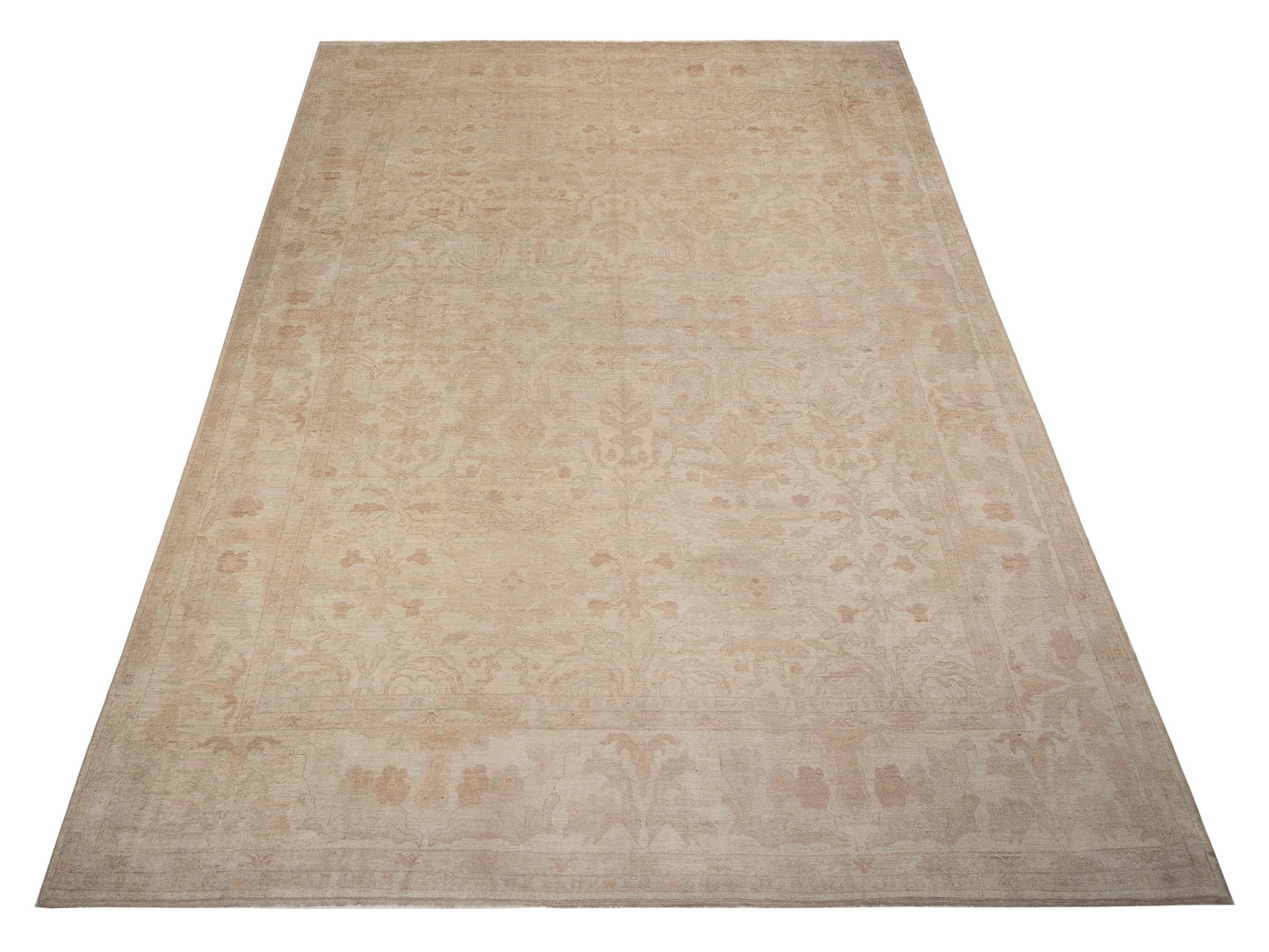 Angora Oushak 108756 Beige Beige 14.9x19.9 Hand Knotted Rug