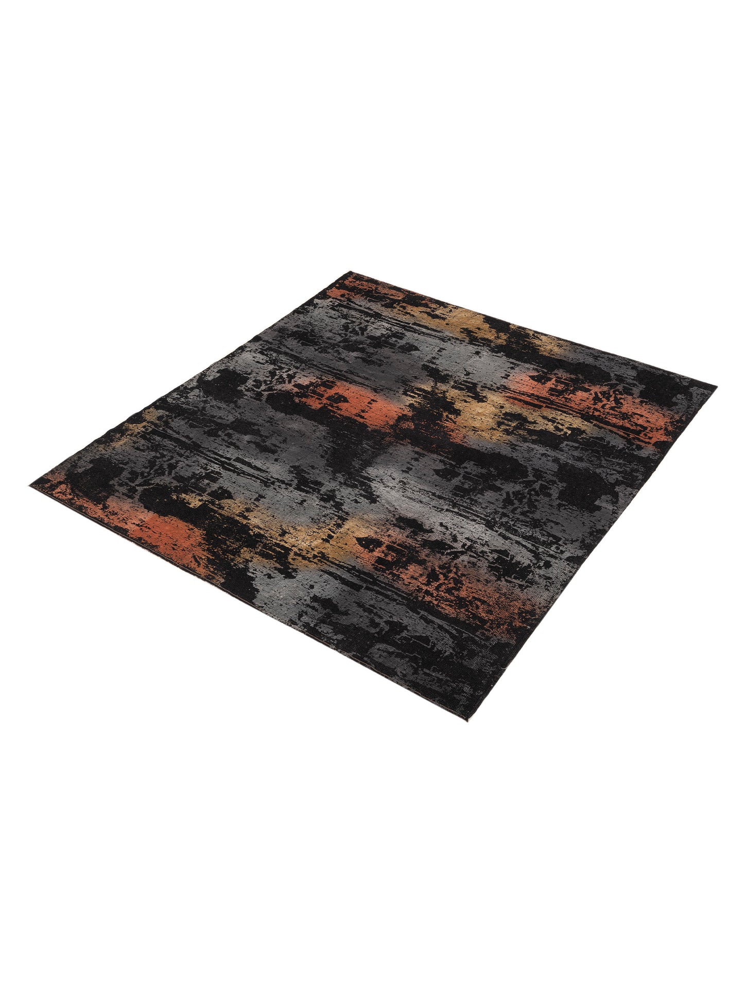 Vintage 108911 Black 6.11x7.4 Hand Knotted Rug
