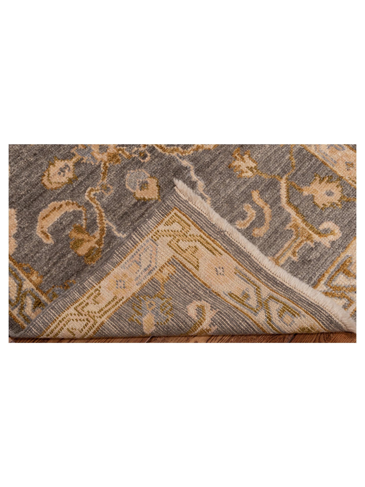 Angora Oushak 141265 Gray Ivory 2.9x7.2 Hand Knotted Rug