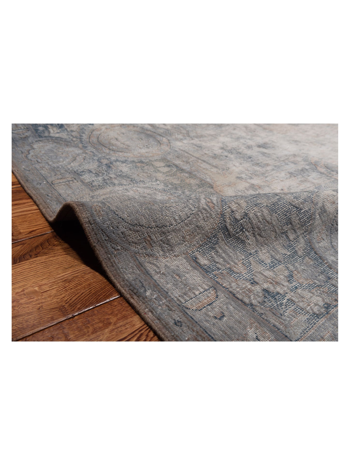 Vintage 133200 Light Gray 9.10x13.4 Hand Knotted Rug