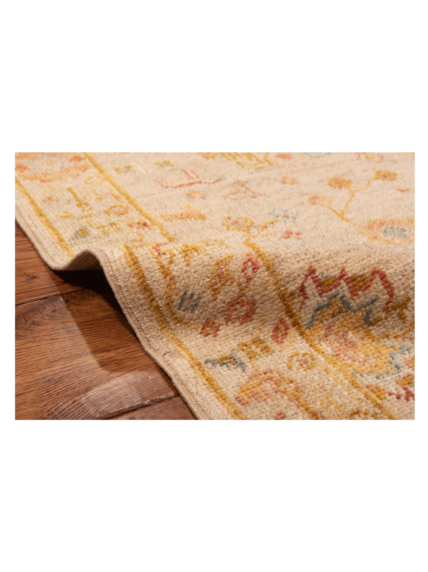 Angora Oushak 145762 Ivory Silver 2.5x13.4 Hand Knotted Rug