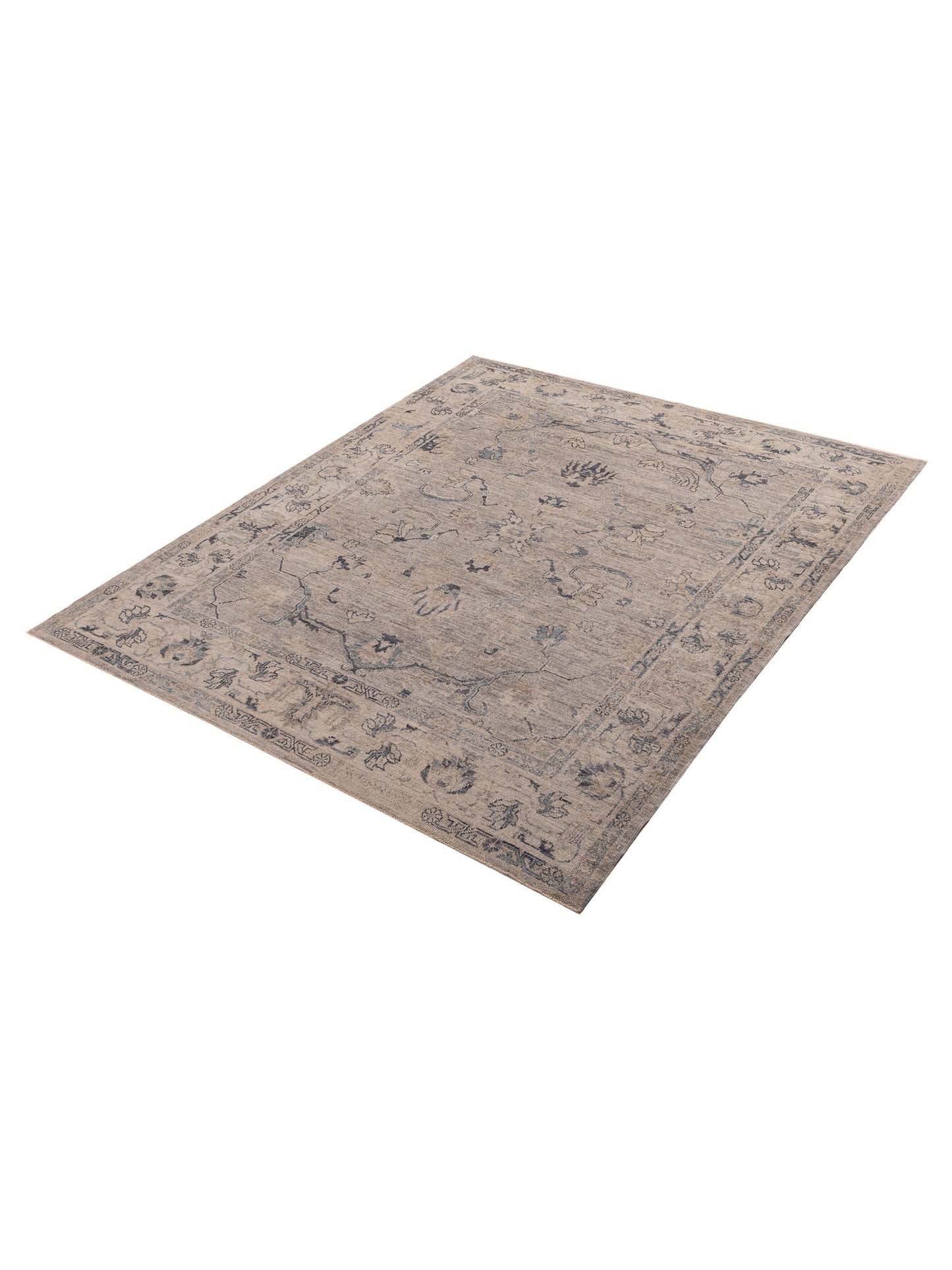 Angora Oushak 156155 Gray Silver 8.2x9.9 Hand Knotted Rug