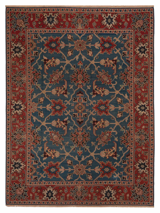 Pasha Transilvanian Kilim  Blue Red Traditional