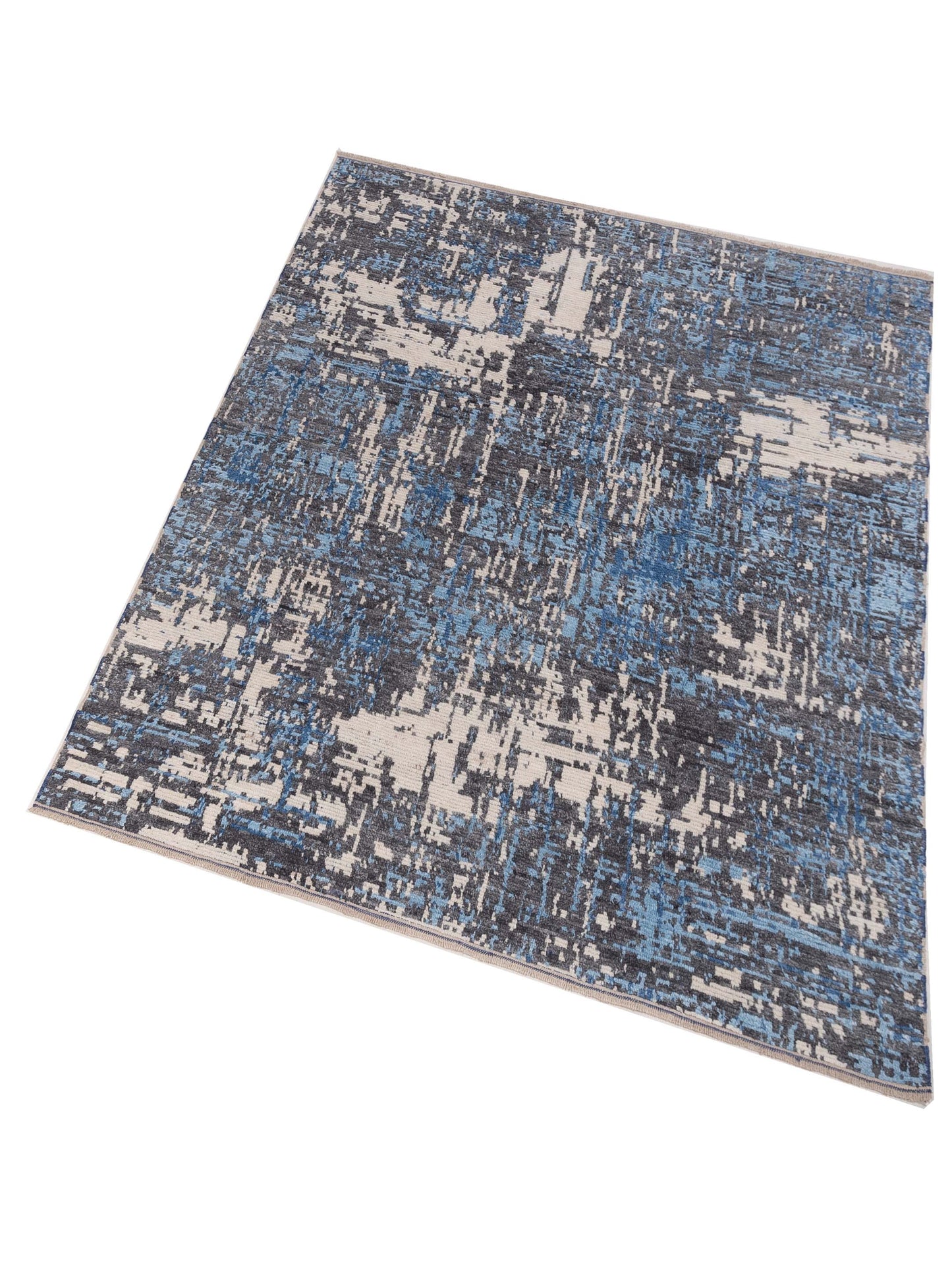 Atlas 150451 Gray Blue 7.11x9.10 Hand Knotted Rug