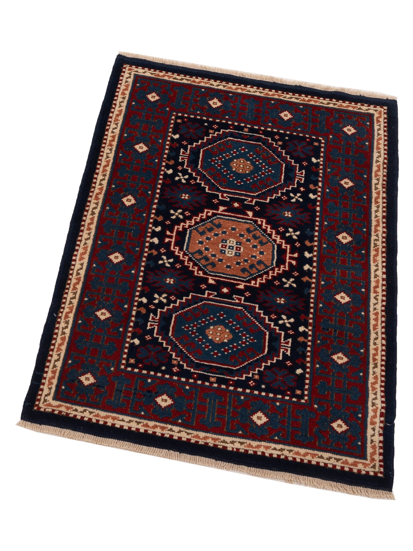 Turkish Shirwan 148373 Navy Blue 3.2x4.4 Hand Knotted Rug