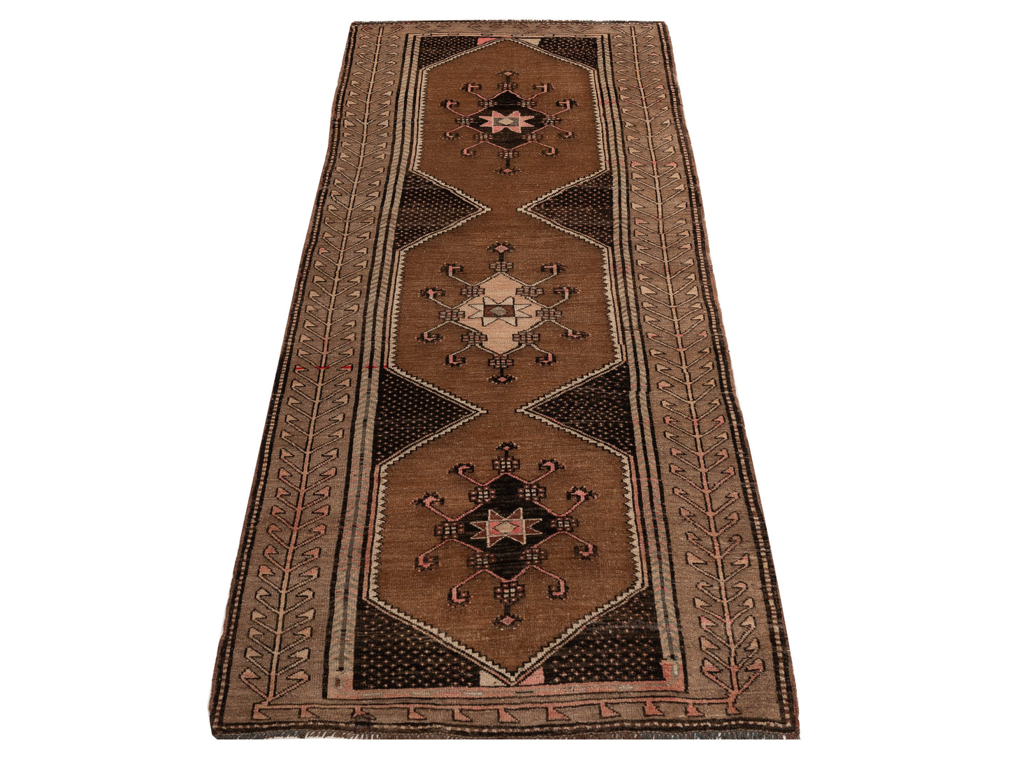 Old Anatolian 154149 Brown Brown 3.11x10.9 Hand Knotted Rug