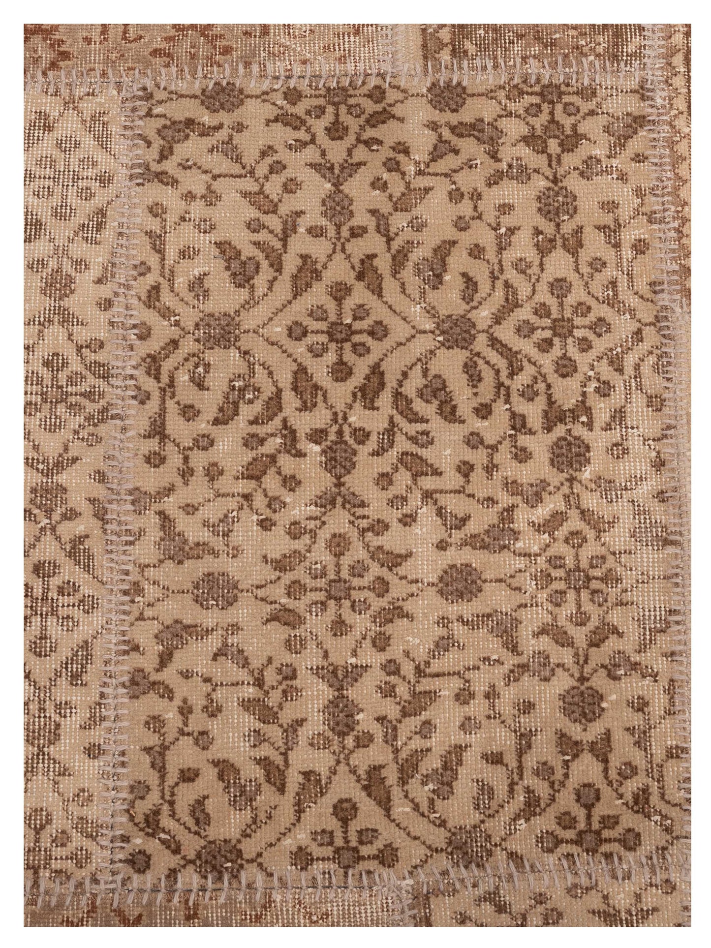 Turkish Vestige Patchwork 109009 Natural 8.3x9.10 Hand Knotted Rug