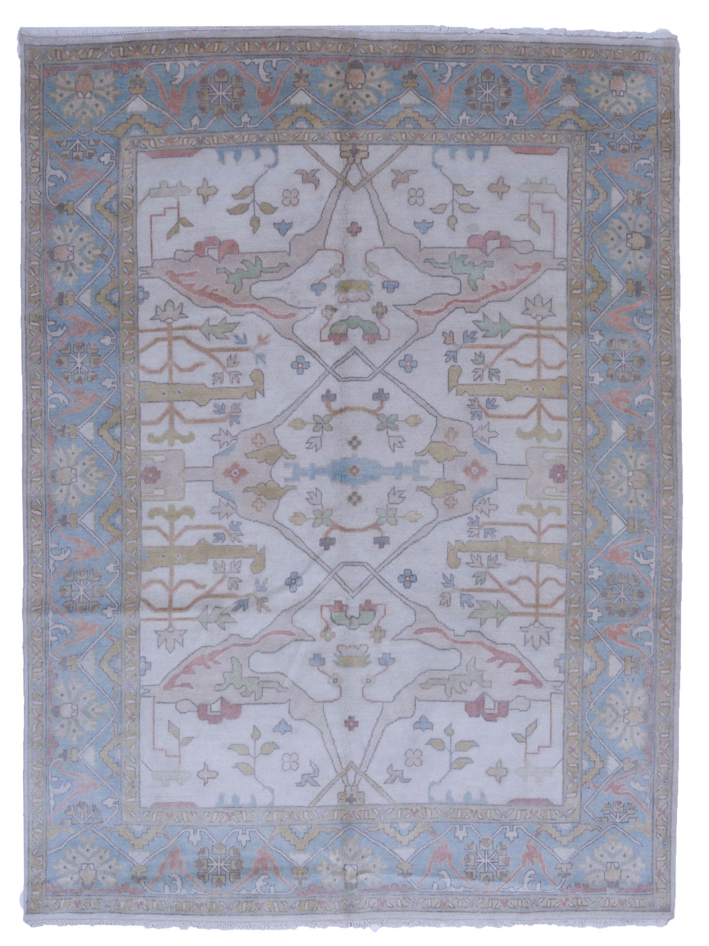 Rajpur Oushak Shah  Ivory Light Blue Traditional