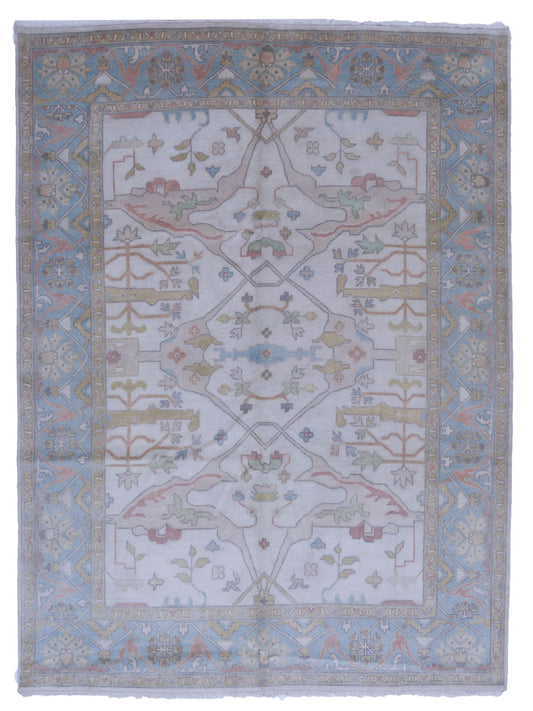 Rajpur Oushak Shah  Ivory Light Blue Traditional