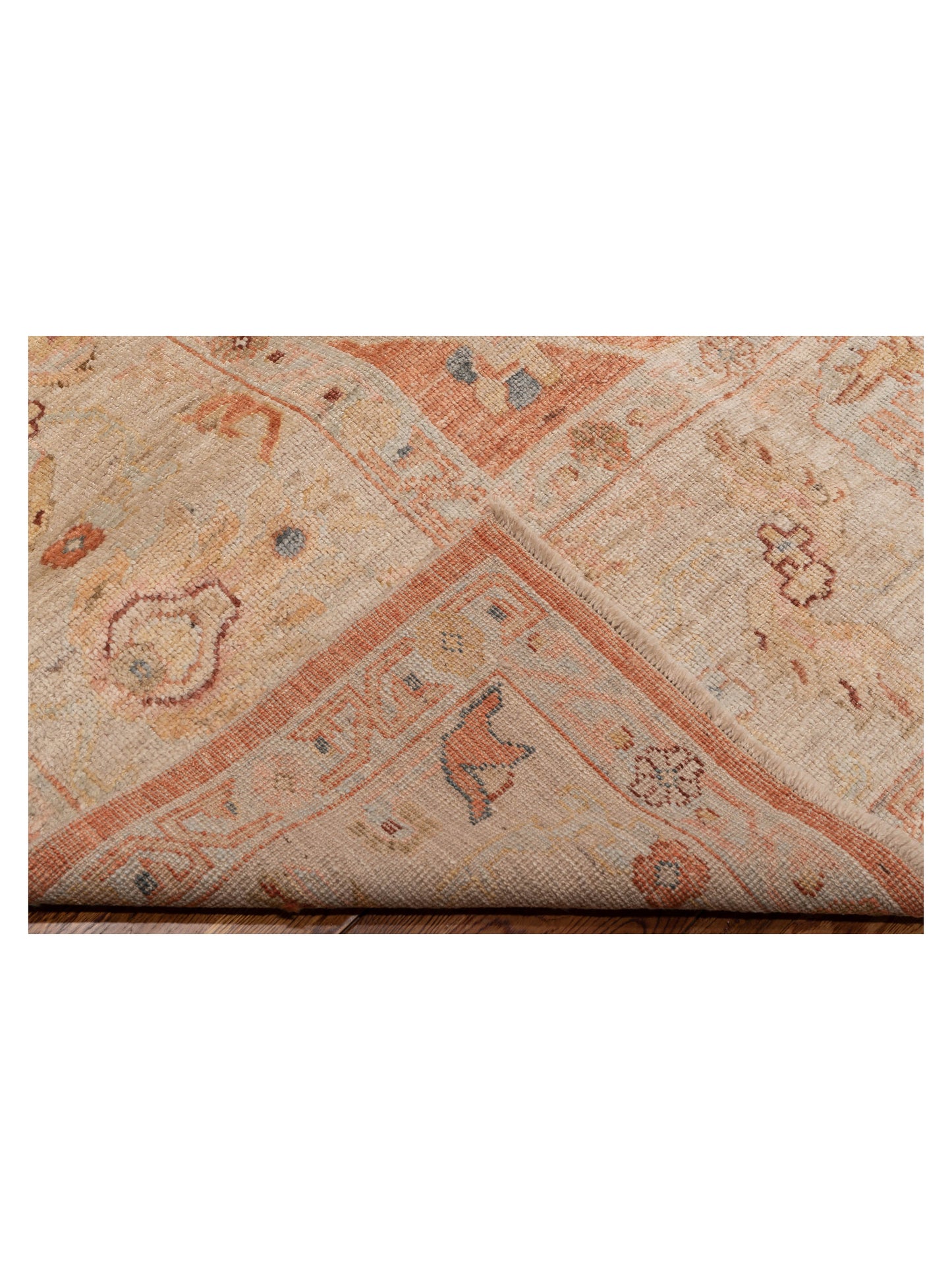 Angora Oushak 149568 Pink Ivory 12.3x16.10 Hand Knotted Rug