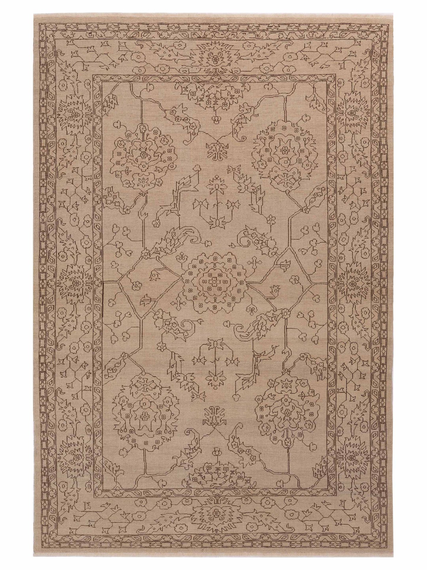 Pasha Defne  Ivory Dark Brown Transitional