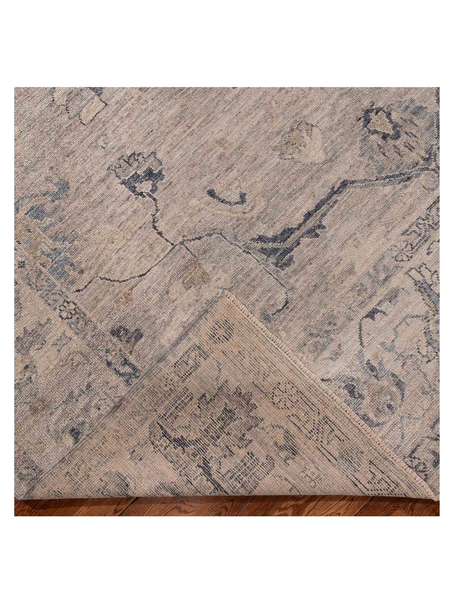 Angora Oushak 156089 Gray Gray 9.3x11.8 Hand Knotted Rug