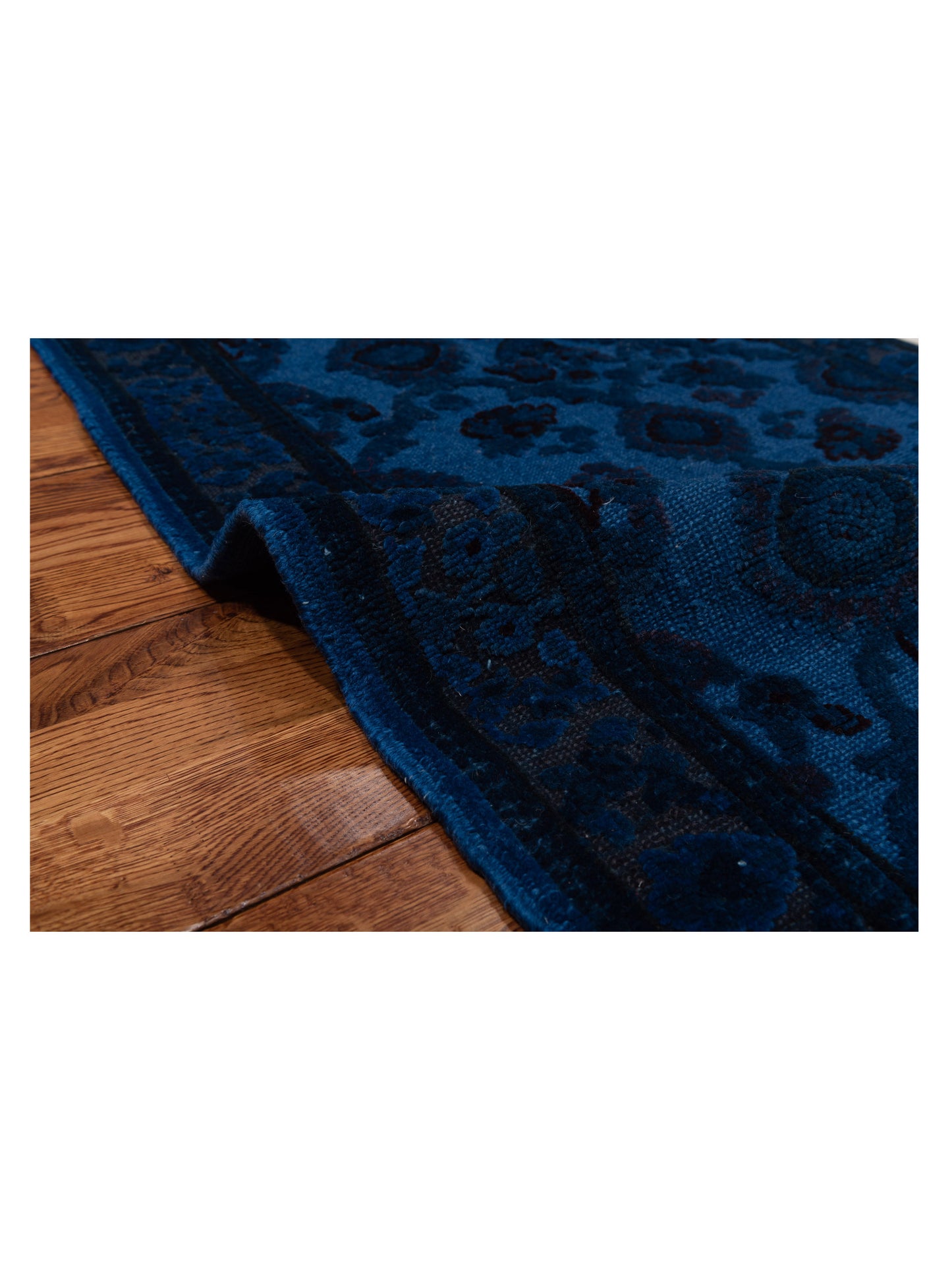 Vintage 74022 Blue 2.6x8.3 Hand Knotted Rug