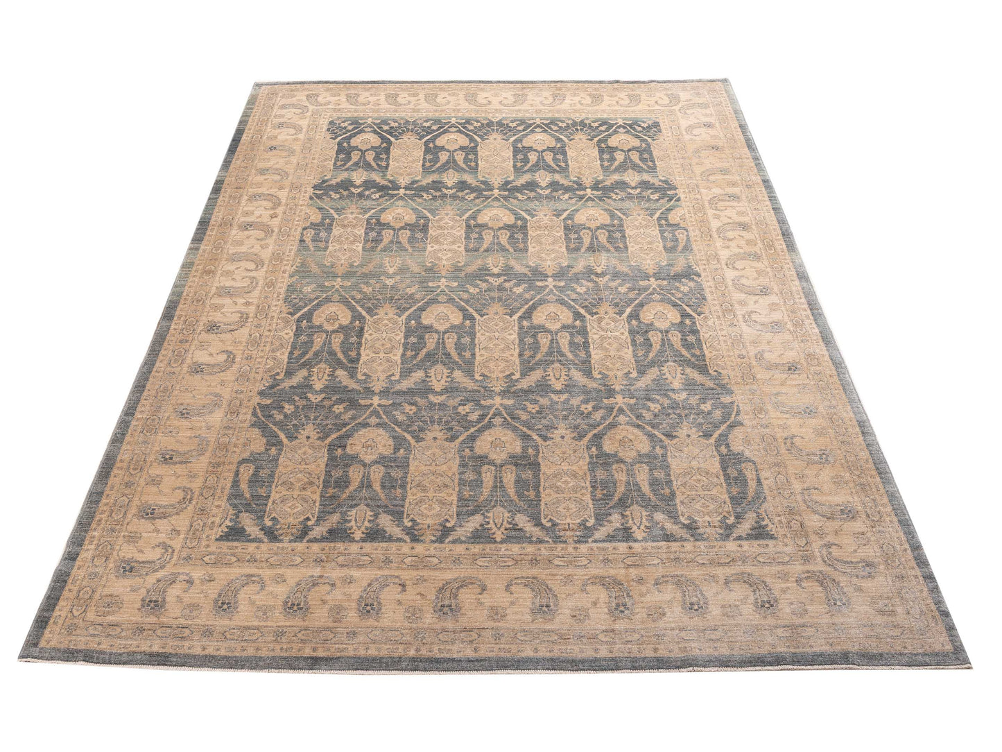 Sultan 156145 Gray Gray 10x13.6 Hand Knotted Rug