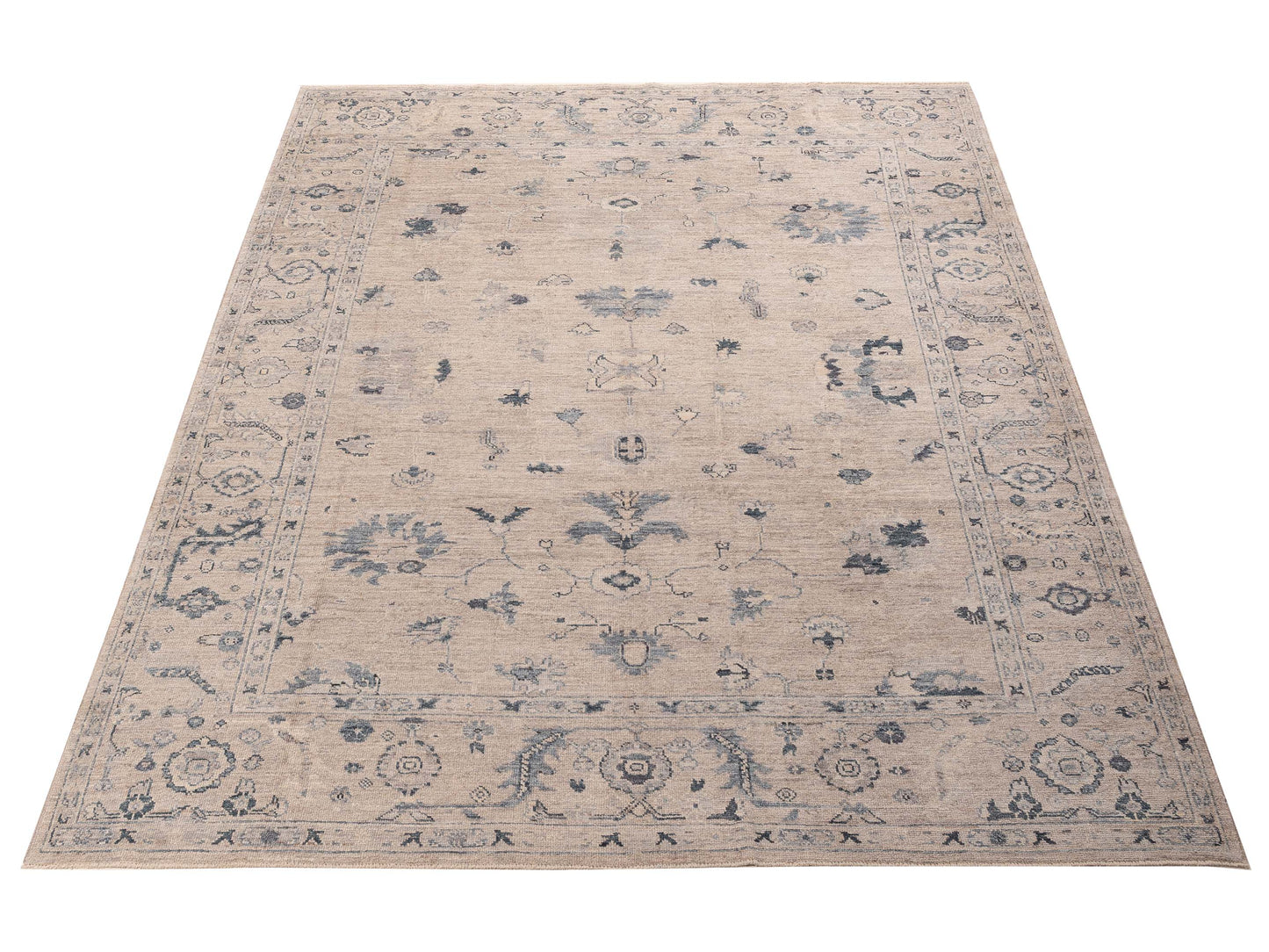 Angora Oushak 156166 Gray Gray 9x11.8 Hand Knotted Rug