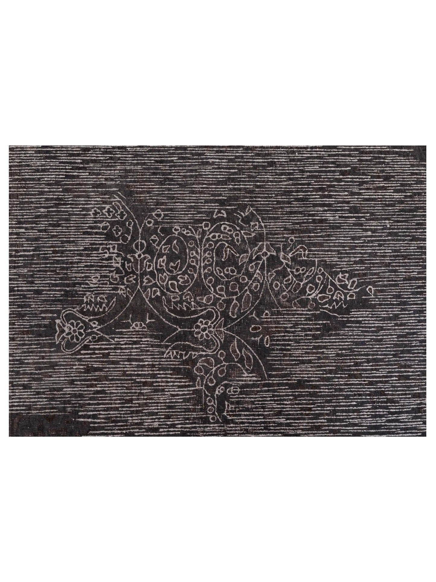 Vintage 122322 Dark Gray 6.5x9.6 Hand Knotted Rug