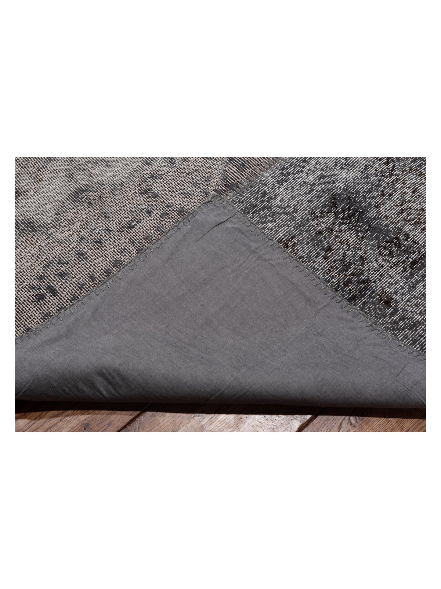 Turkish Vestige Patchwork 130953 Gray 11.5x15.6 Hand Knotted Rug