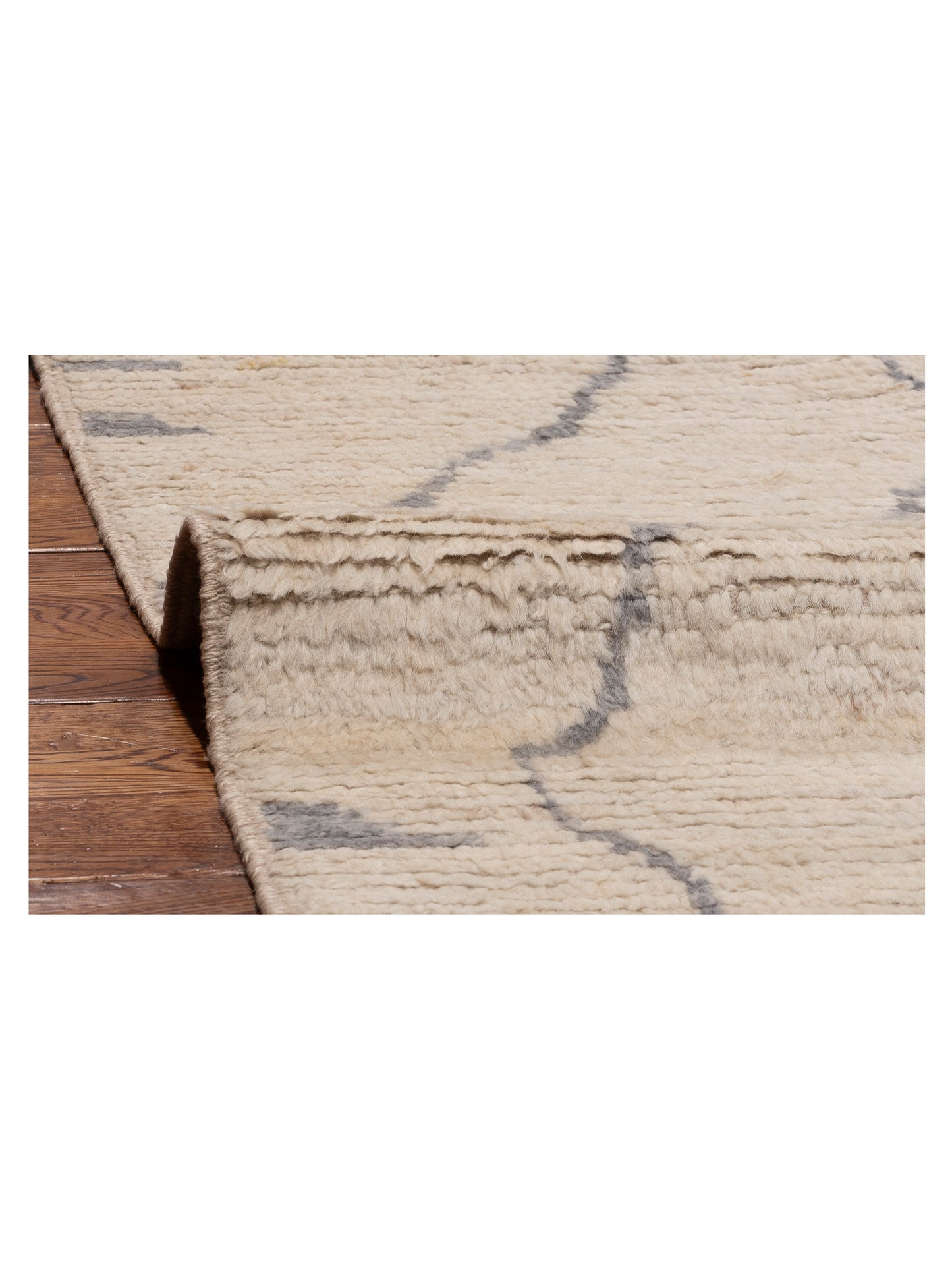 Berber Ivory Gray 12.3x15.6 Hand Knotted Rug