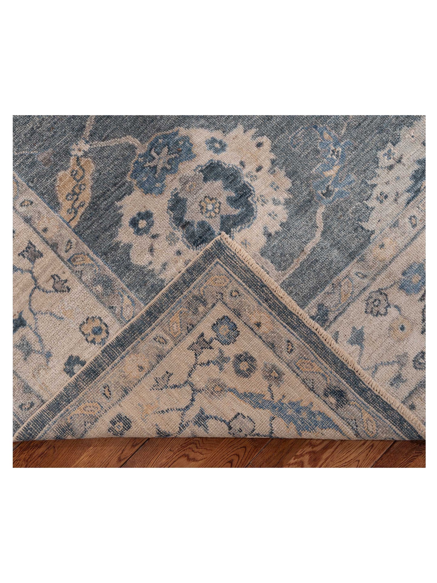 Angora Oushak 154070 Blue Ivory 8.3x10 Hand Knotted Rug