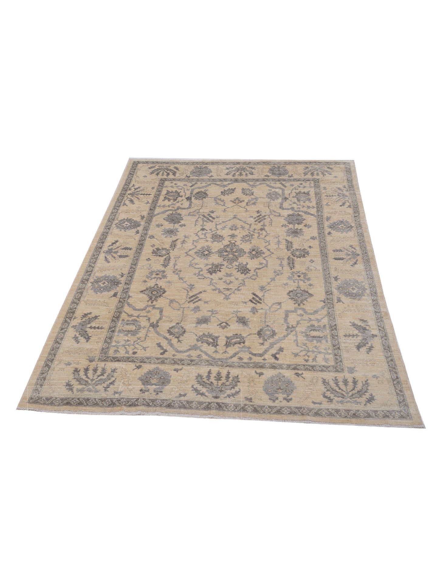 Anadol Oushak 125941 Ivory Ivory 9x11.9 Hand Knotted Rug